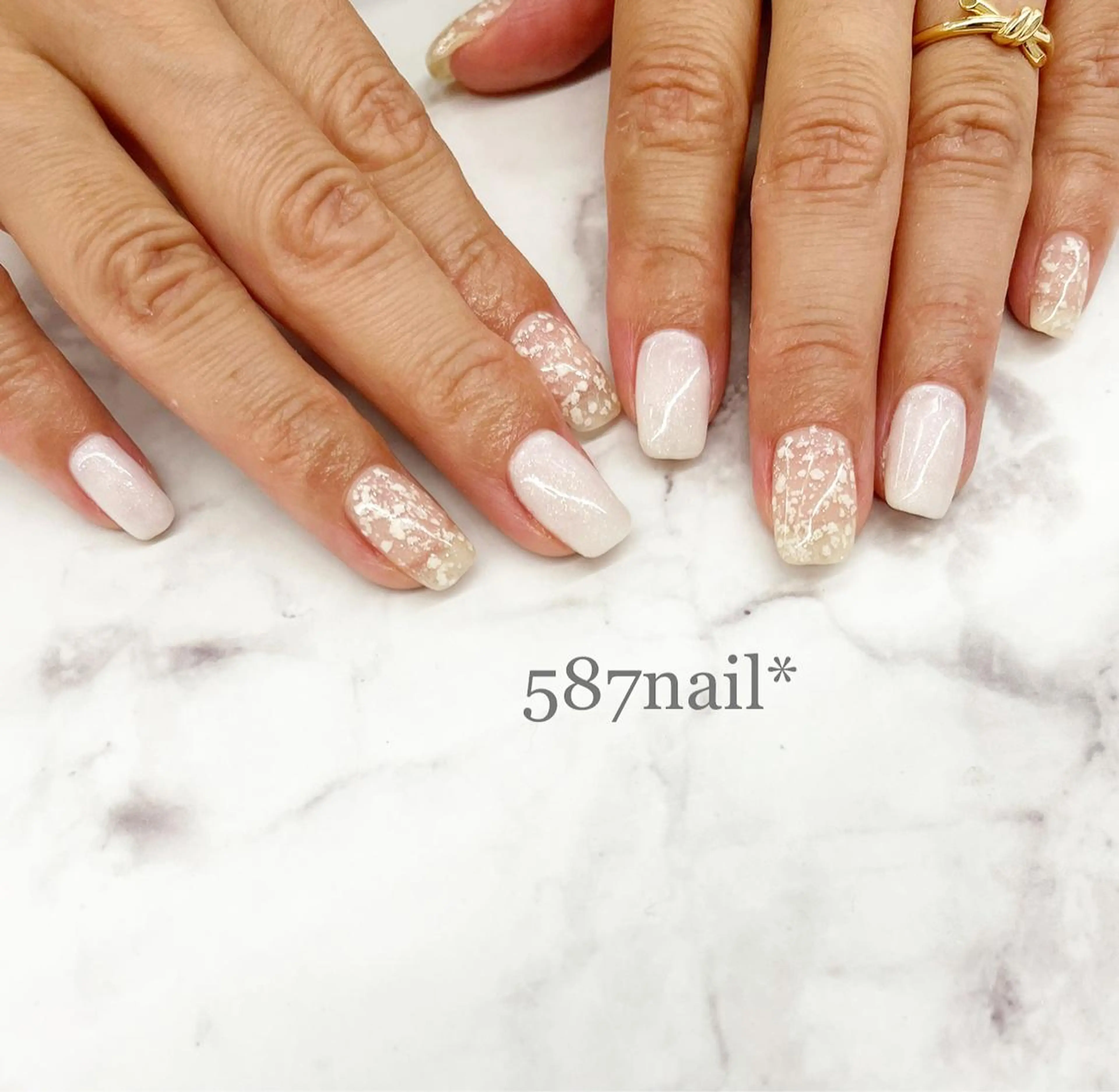 ネイル ホワイト 587nail *のネイルデザイン