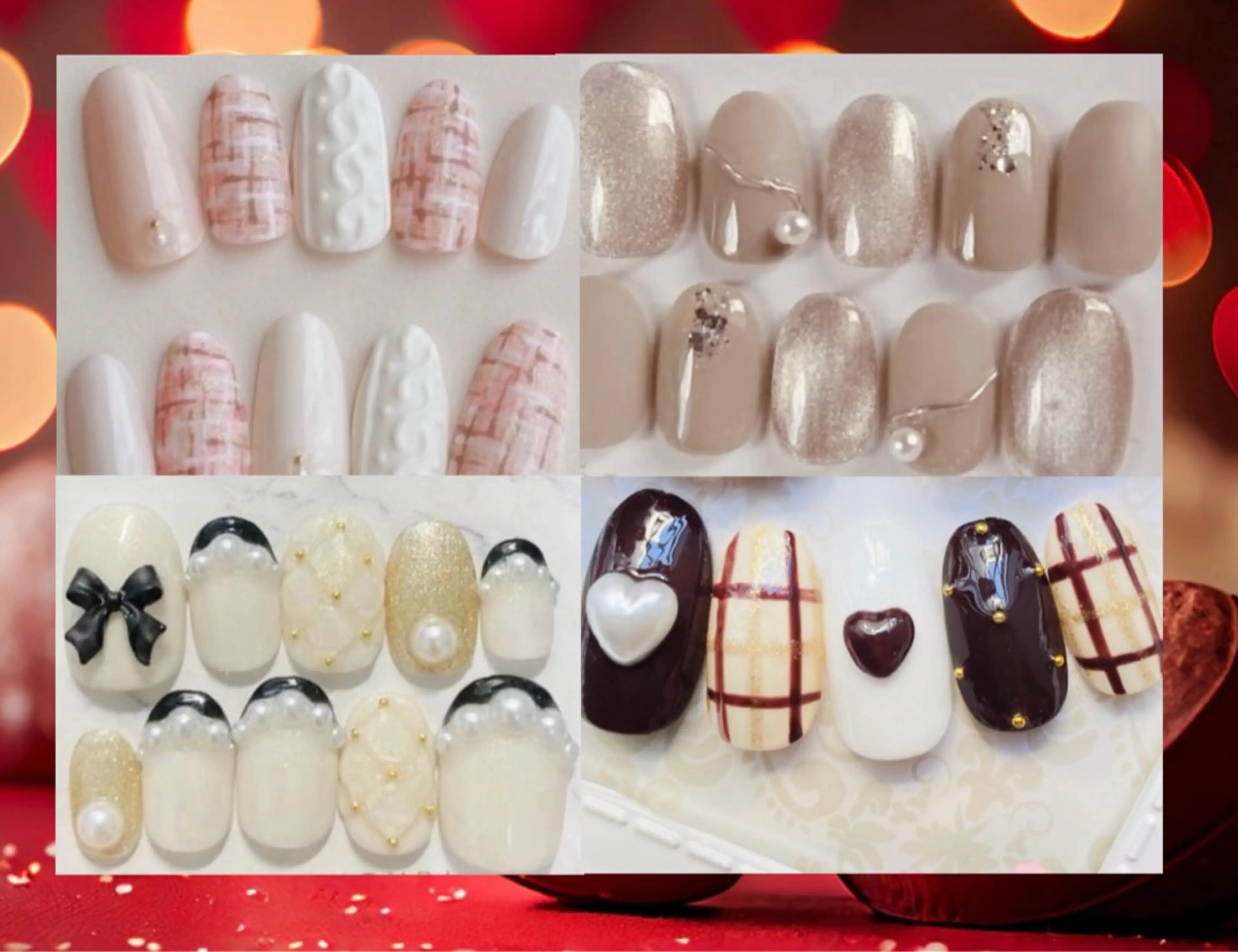 ネイル ジェルネイル パラジェル スカルプネイル シンプルネイル バレンタイン LUCIA(ルシア）所属・LUCIA 南柏ネイルサロンのネイルデザイン