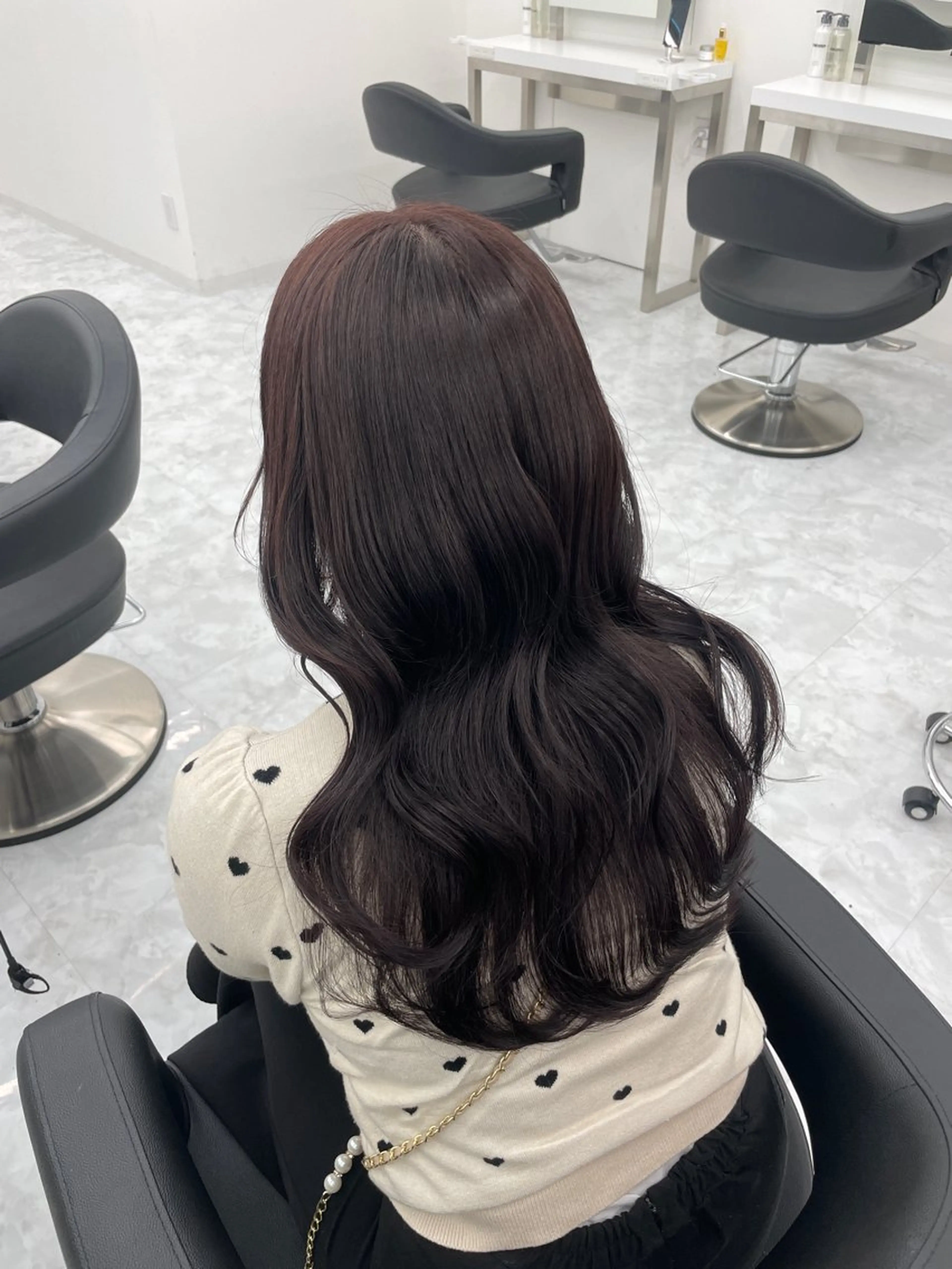 セミロング ヘアカラー MOE 福岡韓国ヘア✧︎のヘアスタイル