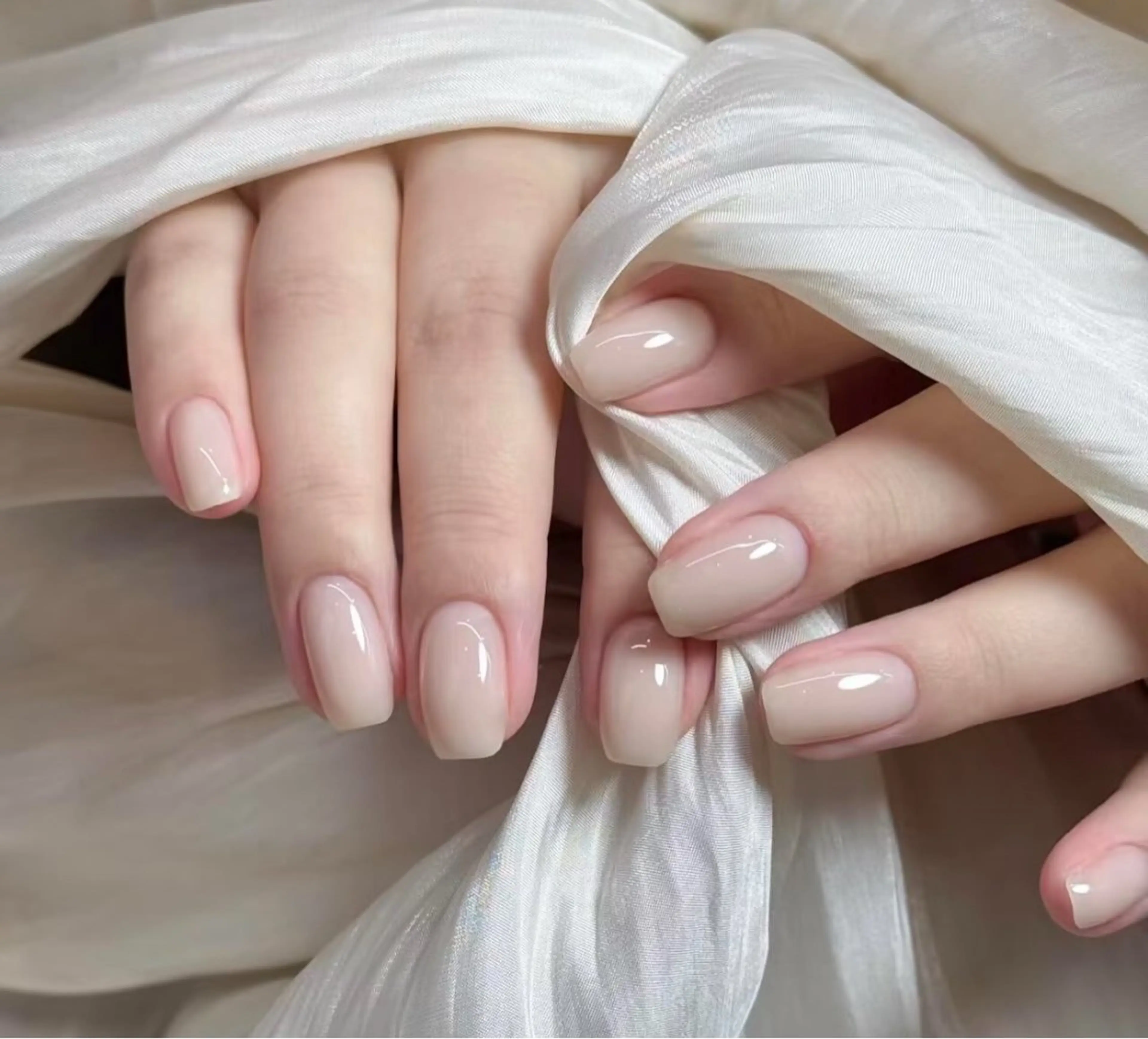 ネイル チークネイル 成人式 フレンチネイル グラデーション 氷ネイル・うるうるネイル ハンドネイル DUO MI所属・キ キのネイルデザイン