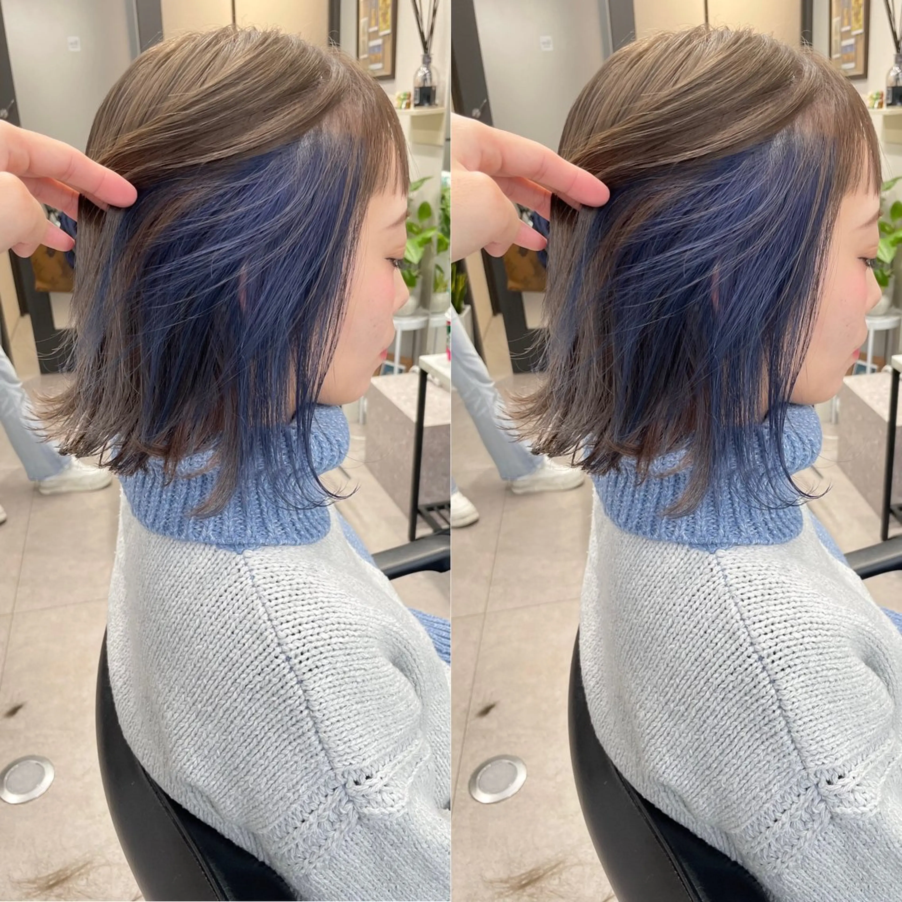 ミディアム カラー カット ヘアカラー トリートメント 髪質改善will hairdesignのヘアスタイル