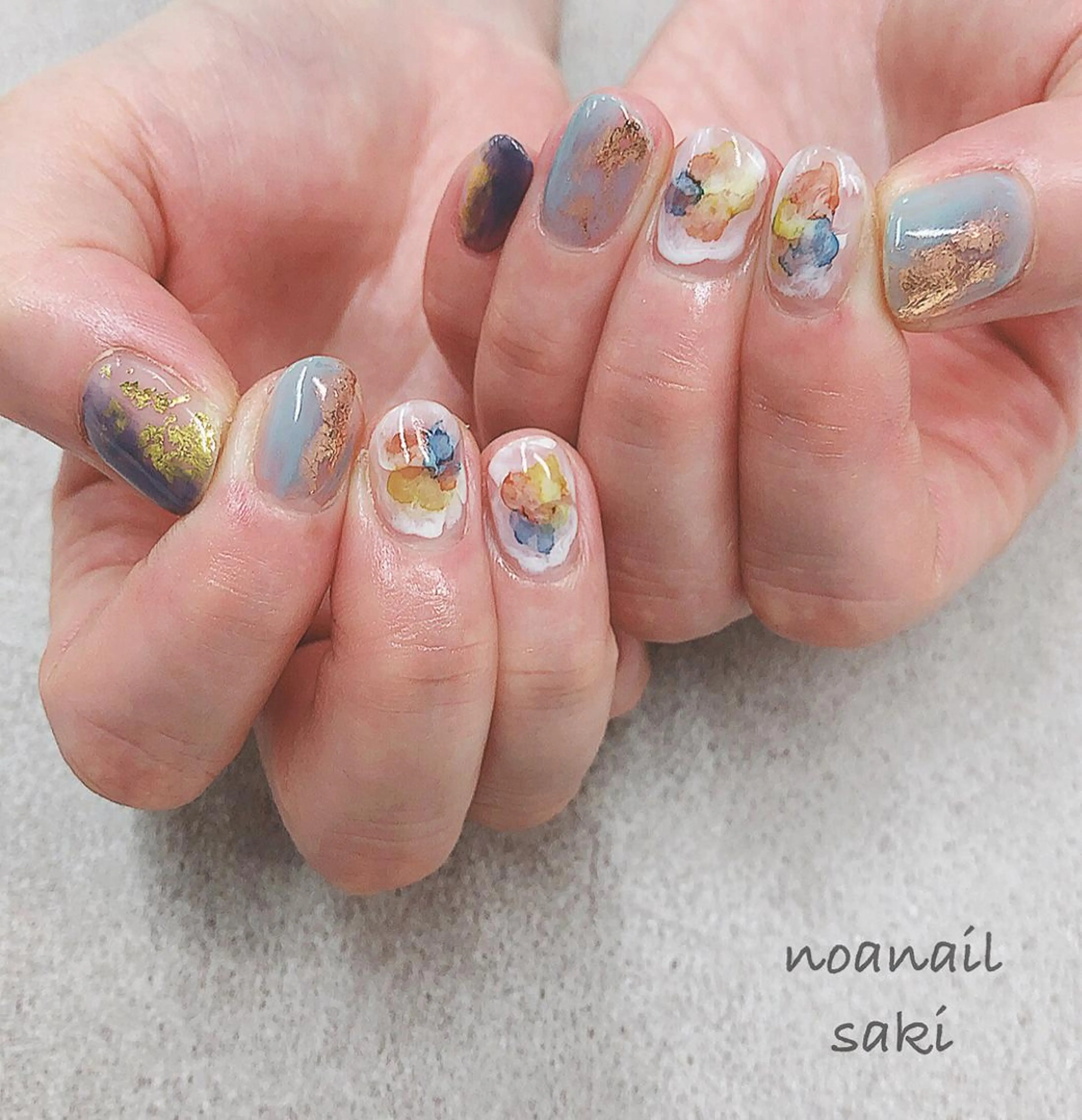 ショート カラー ネイル nailsalon noa所属・nailist sakiのネイルデザイン