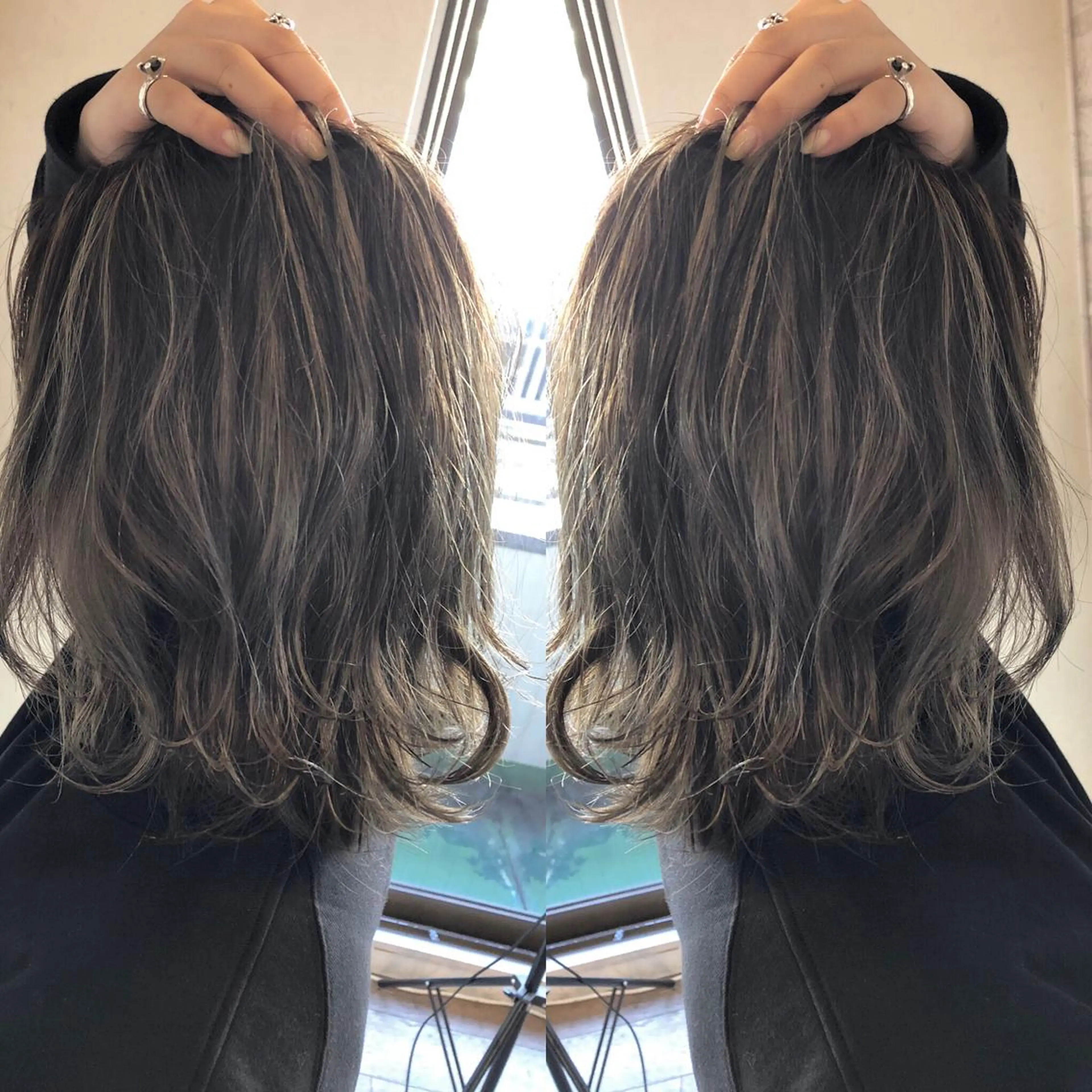 ミディアム カラー 透明感カラー ハイライトカラー ハイライト カット ヘアカラー トリートメント JILBLAN京都 ショート/ハイライトのヘアスタイル