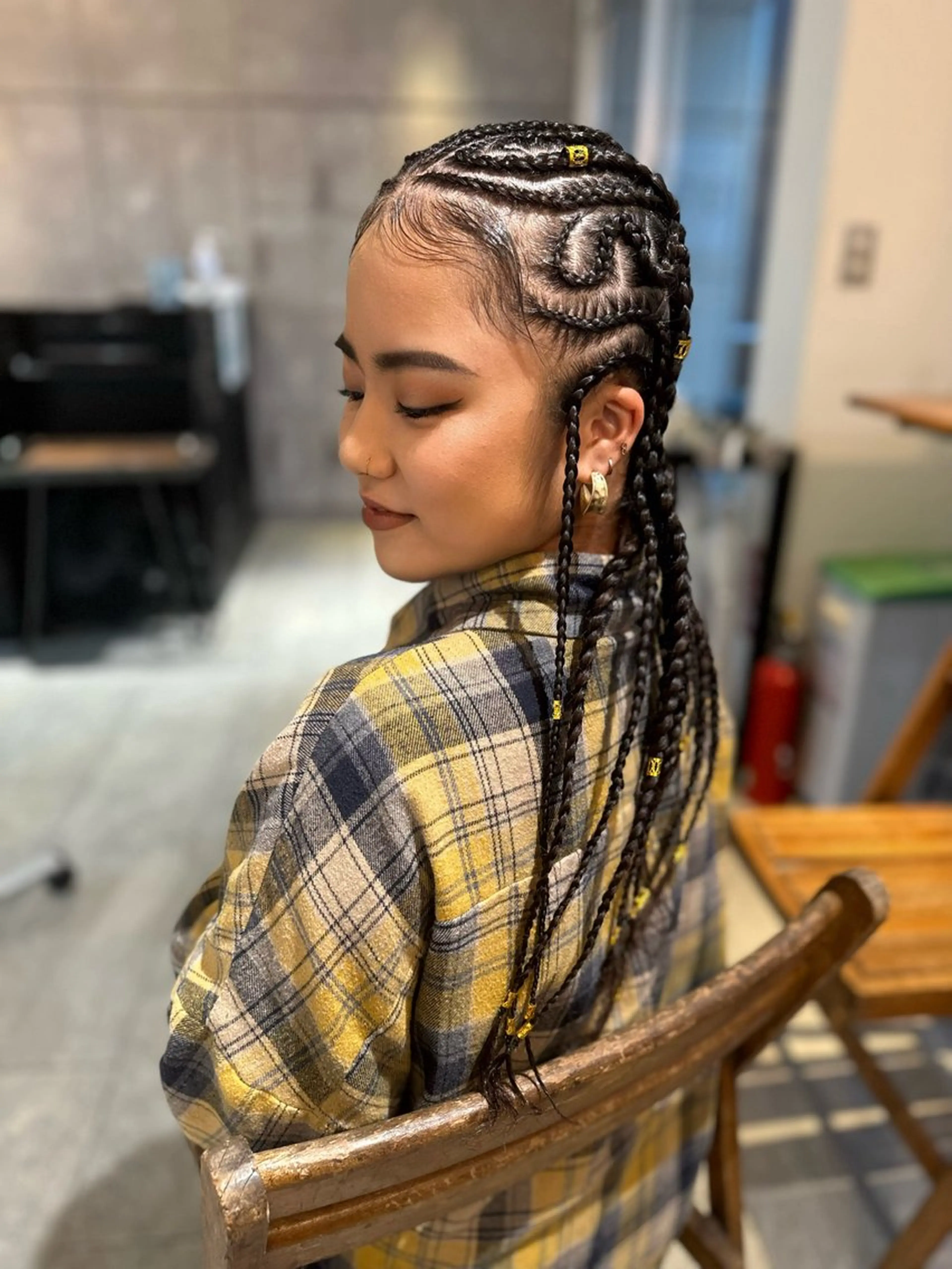 ロング カラー パーマ ヘアアレンジ メンズ キッズ エクステ エクステ ヘアセット BRAIDS💎愛子 大人ハイライト💎のヘアスタイル