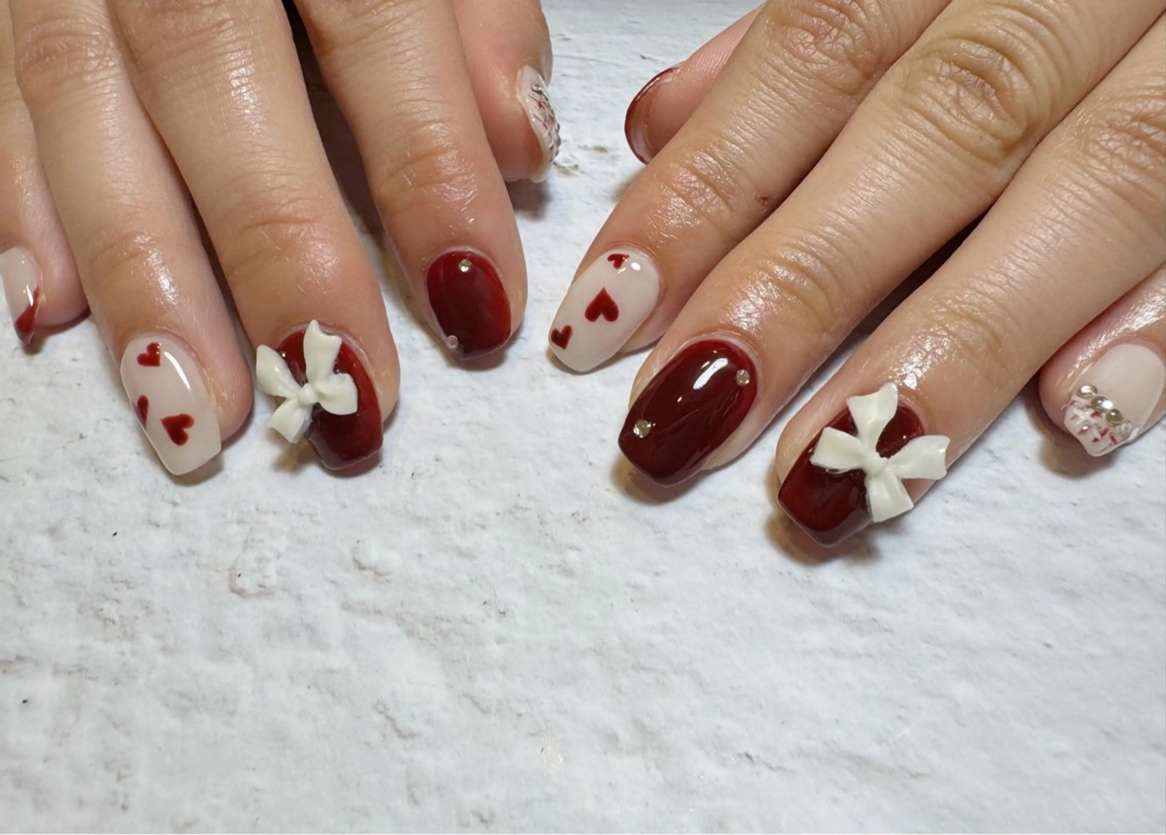 ネイル 持ち込み バレンタイン byeol nailのネイルデザイン