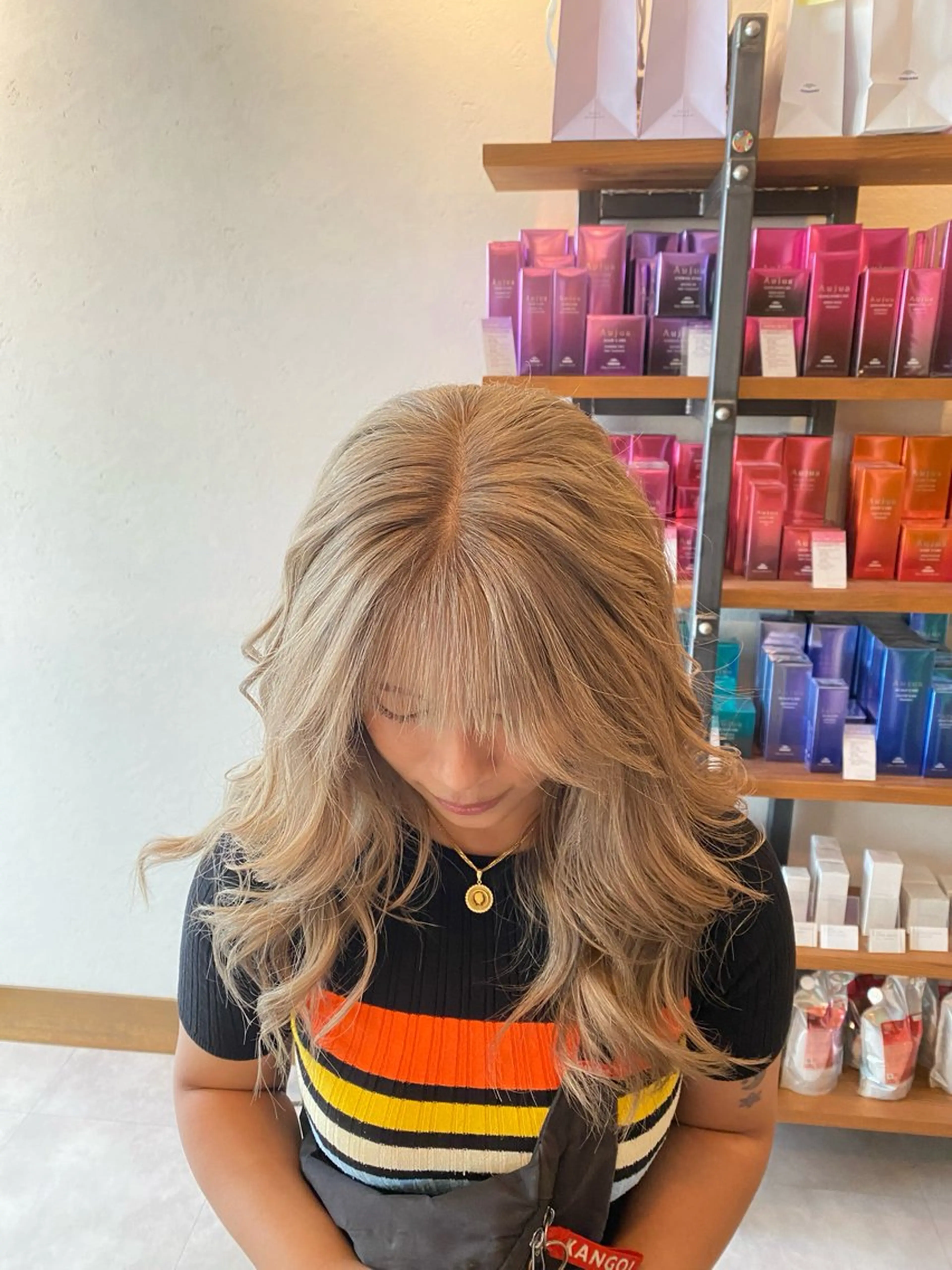 ミディアム カット ヘアカラー 希優🌺ソムリエ /ブリーチ/カットのヘアスタイル