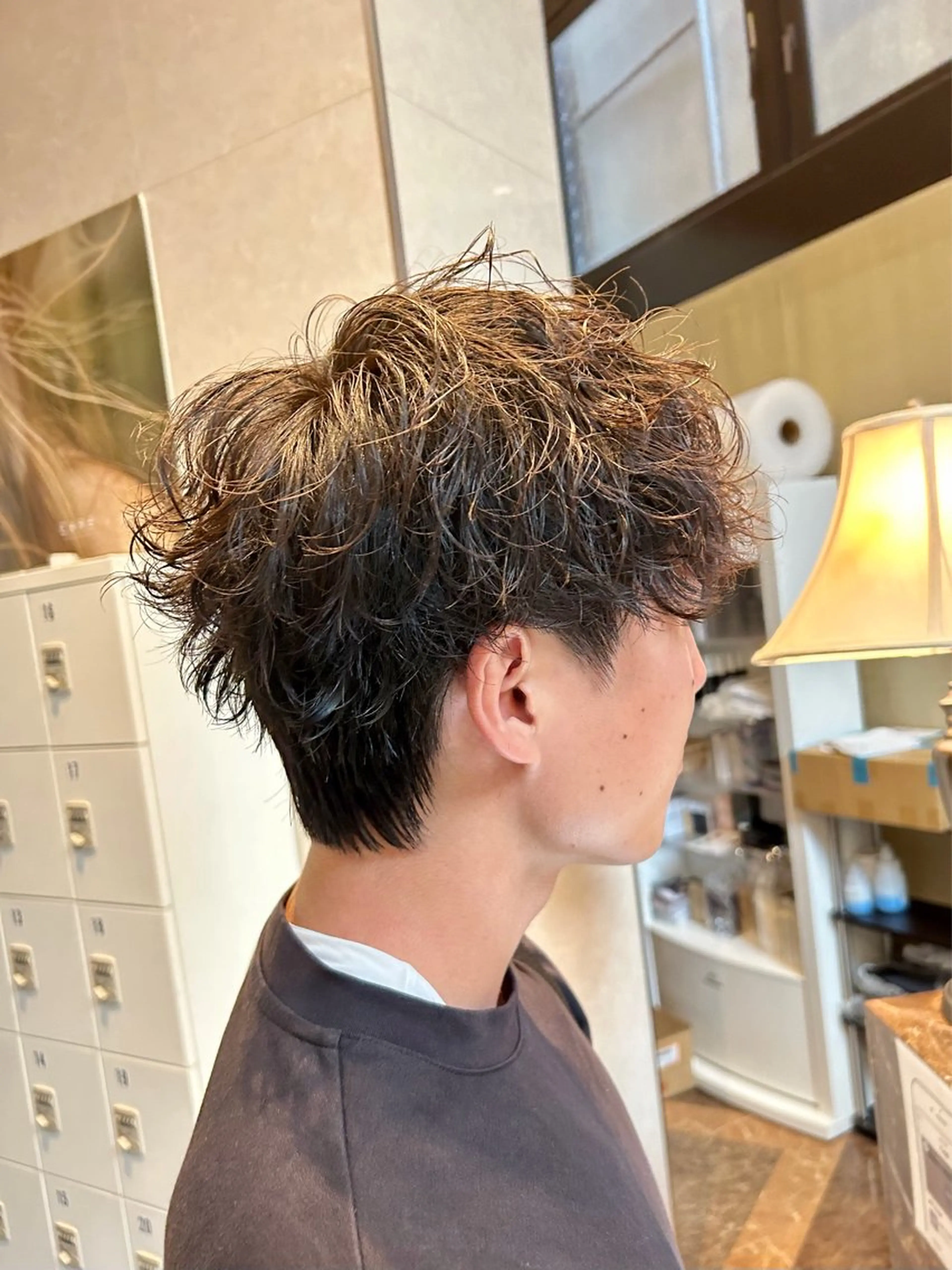 メンズ カット パーマ ふくどめ りなのヘアスタイル