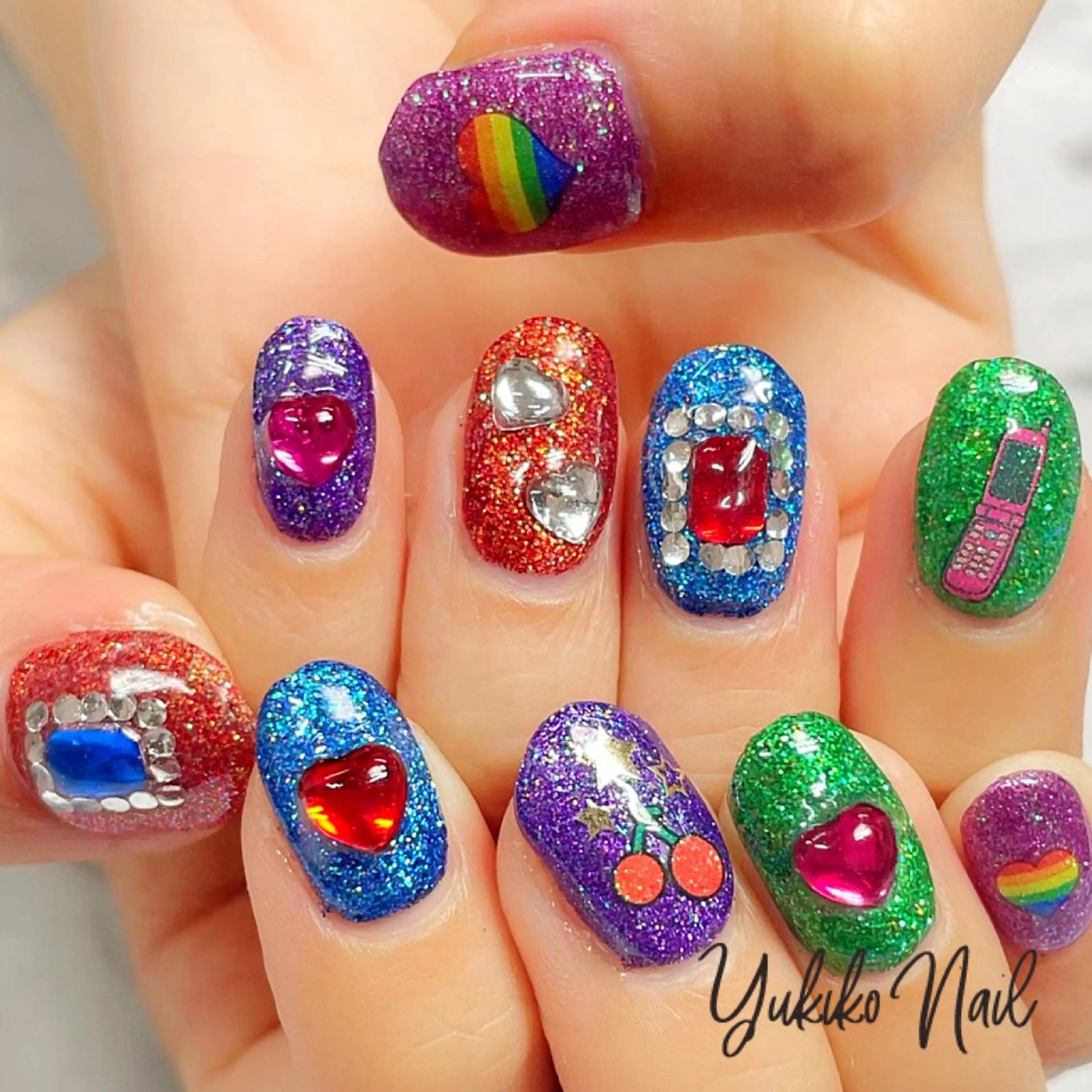 ネイル キラキラネイル ラメ(グリッター) 持ち込み ハンドネイル ユキコ ネイルのネイルデザイン