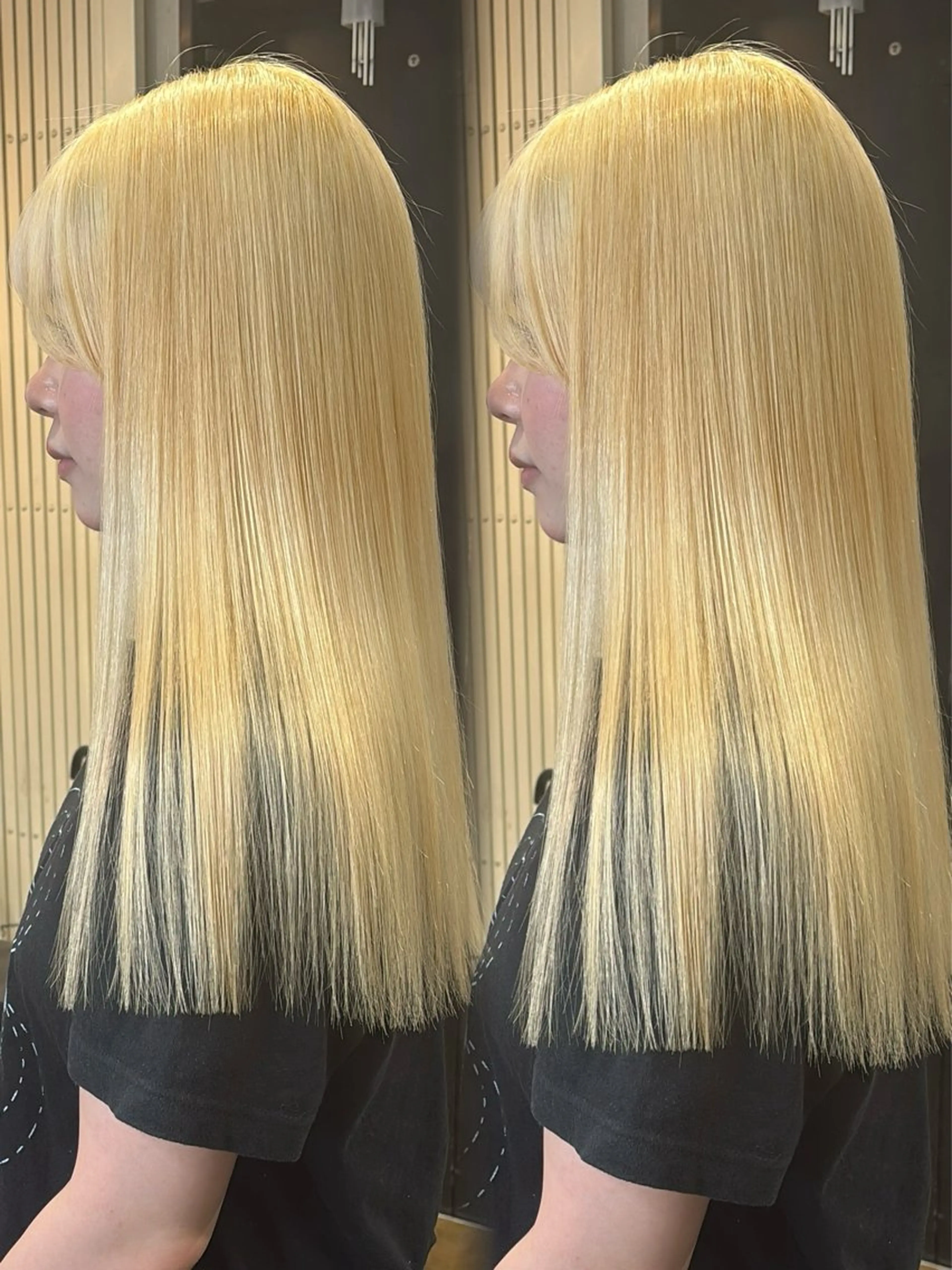 ロング ヘアカラー トリートメント ヘッドスパ ヘアセット 韓国ヘア/ブリーチ無 しWカラー/オリーブのヘアスタイル