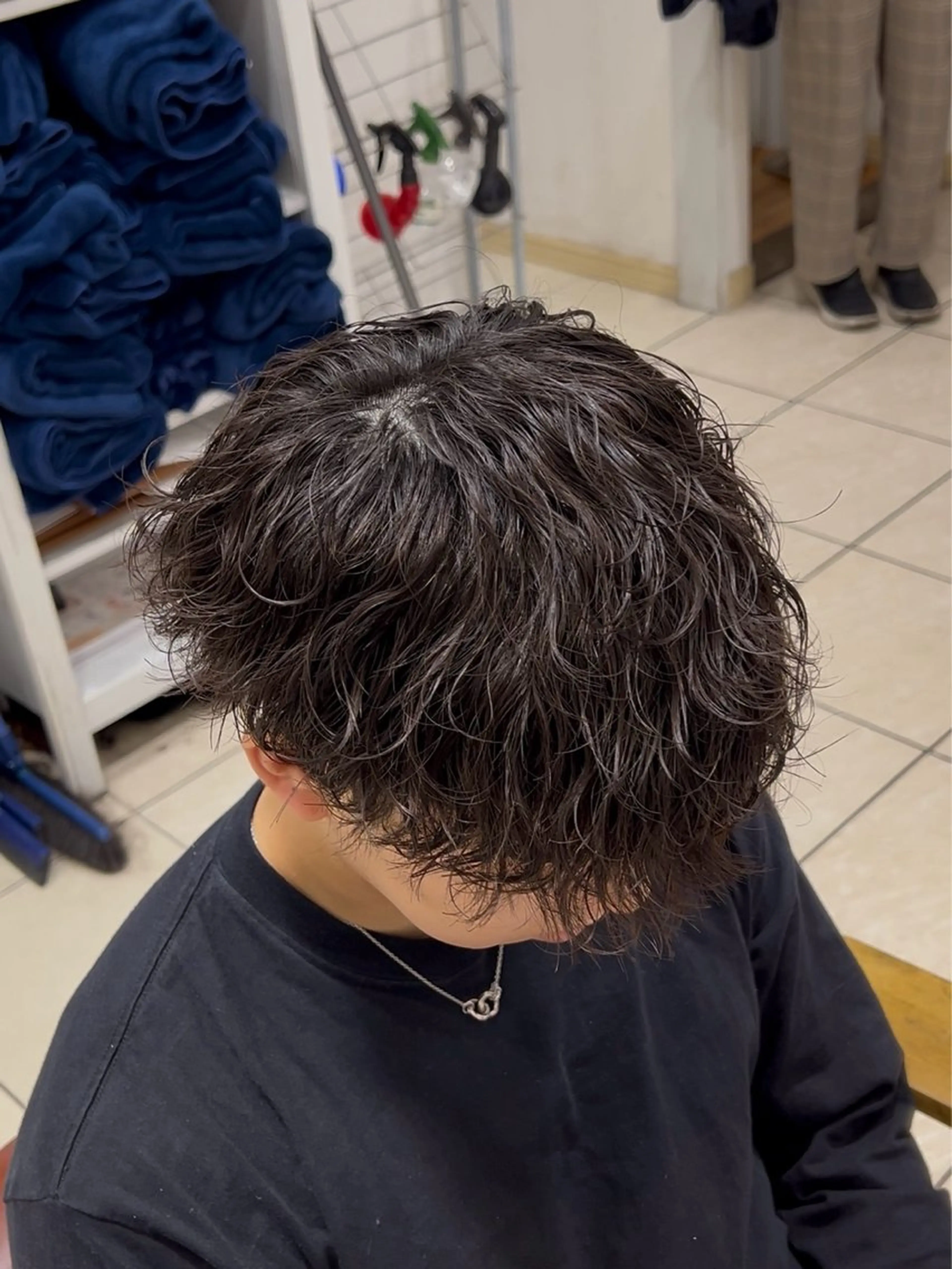 ショート パーマ メンズ メンズパーマ カット パーマ メンズ特化/勝田駅/ 佐和駅/鈴木輝瑠/のヘアスタイル