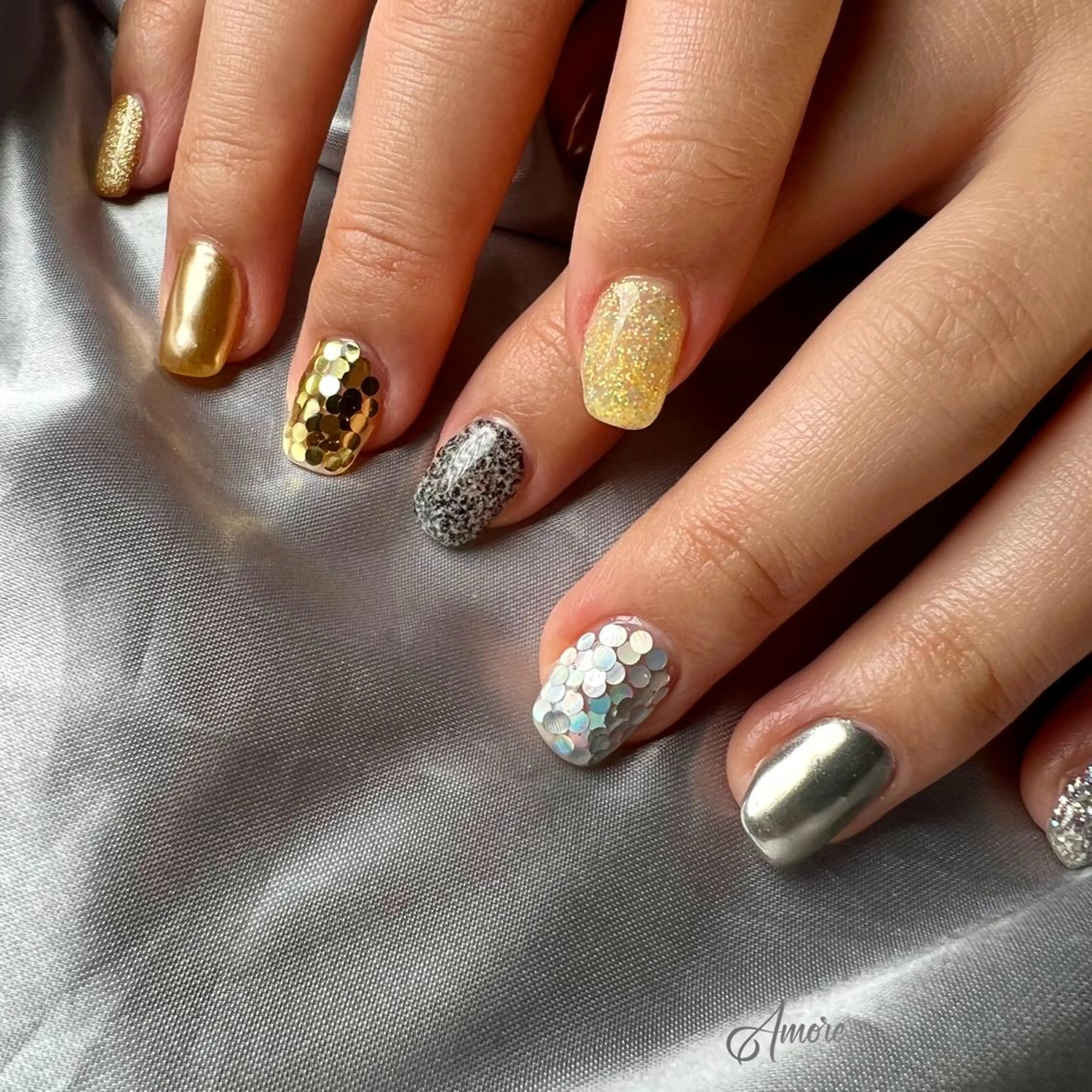 ネイル ジェルネイル 韓国ネイル ミラーネイル オフィスネイル パラジェル You kyehwaのネイルデザイン