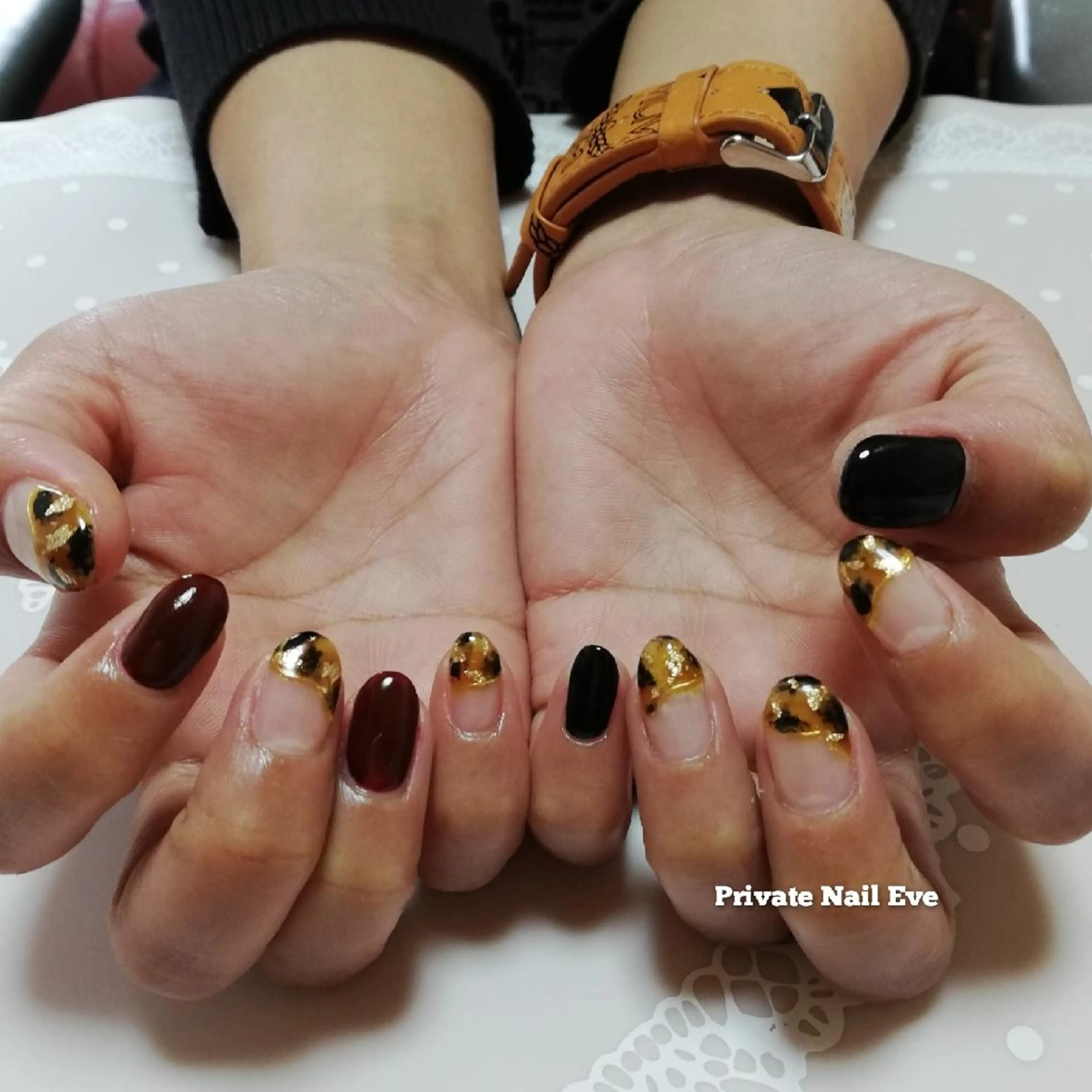 ネイル べっ甲ネイル フレンチネイル ミラーネイル ハンドネイル ネイル junkoのネイルデザイン