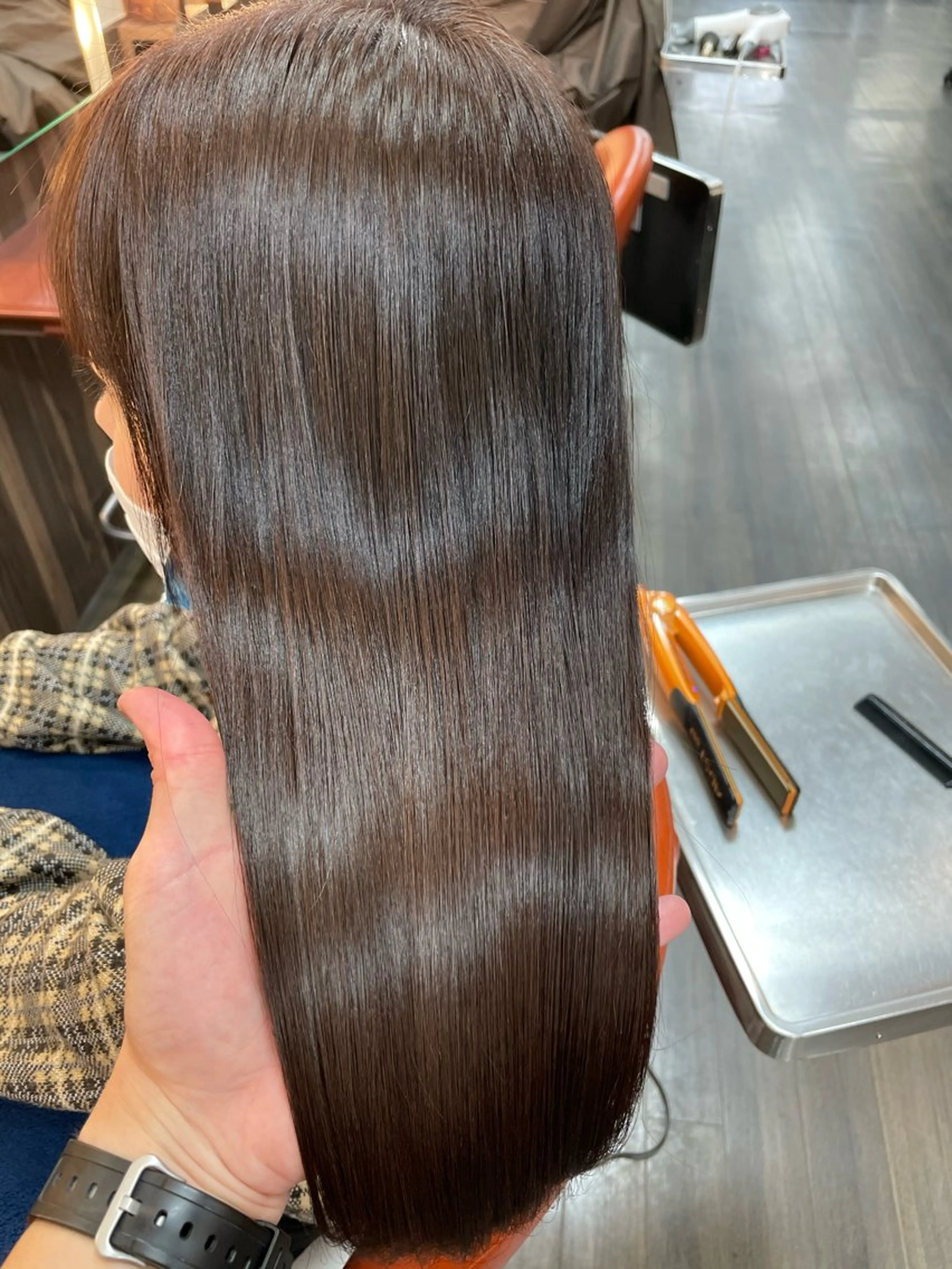 セミロング カラー トリートメント 酸熱トリートメント トリートメント Lull (シェアサロンReco VIProom)所属・Lull1人美容室 バレイヤージュのヘアスタイル