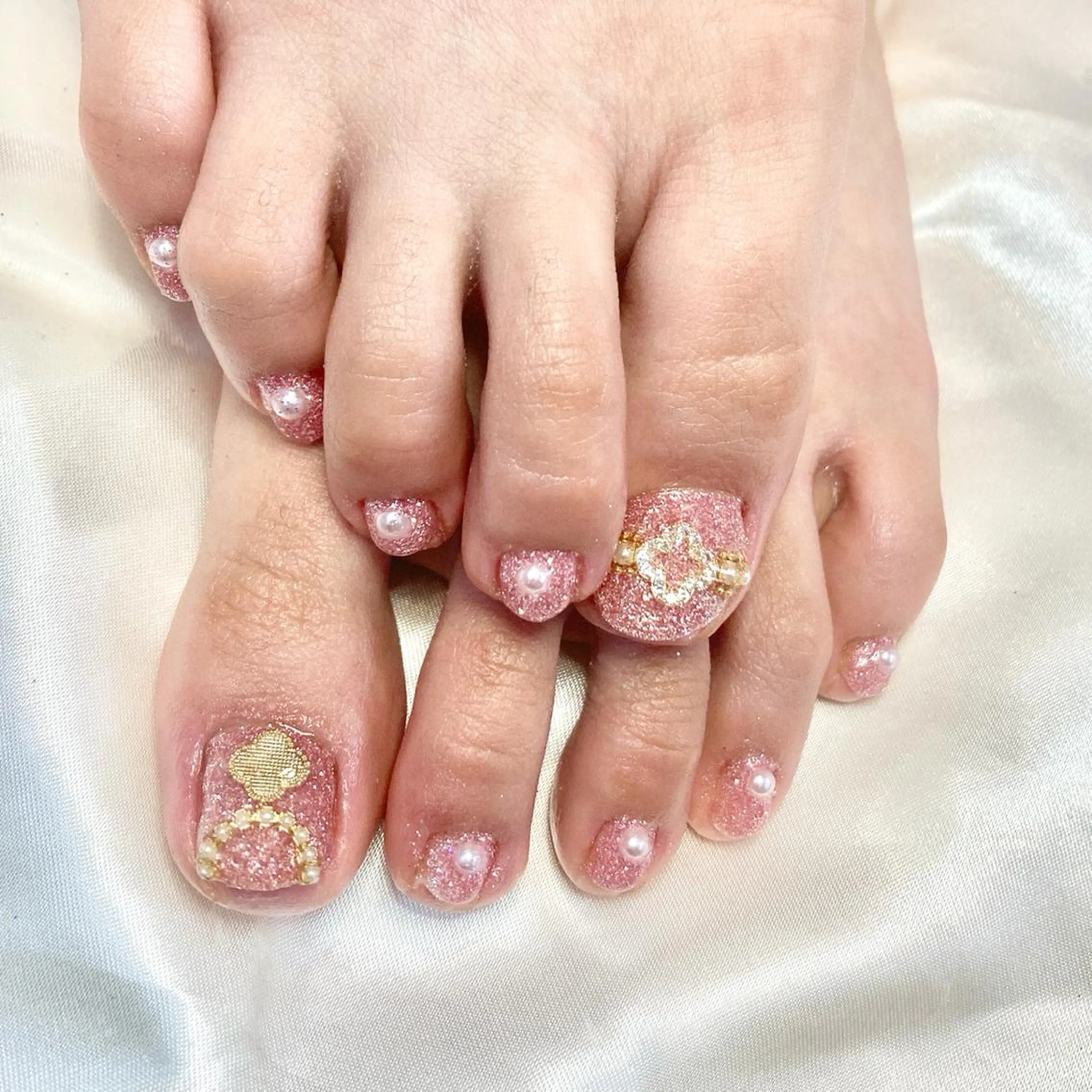 ネイル アートネイル オーロラネイル 成人式 フットネイル フレンチネイル フットネイル 韓国ネイル/新大久保 /駅近　【Toko】のネイルデザイン