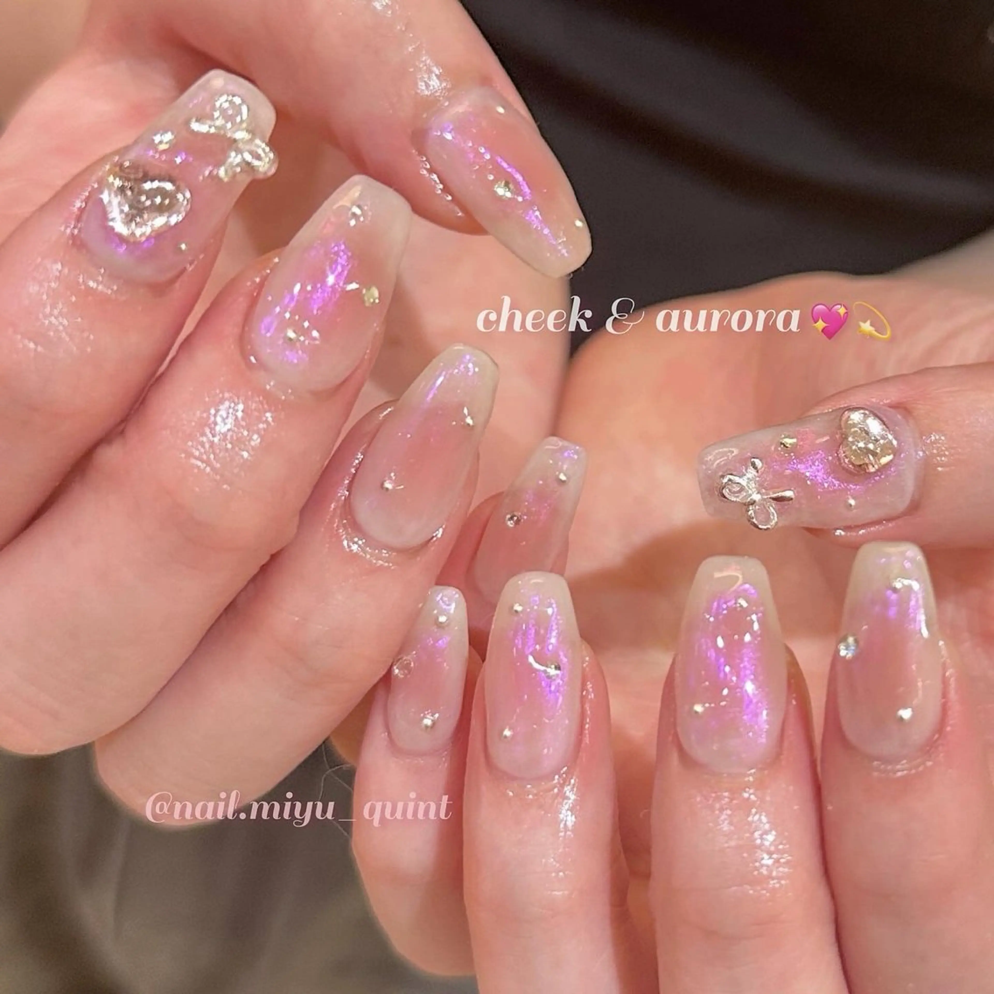ネイル 持ち込み 𝕄𝕚𝕪𝕦🤍 自由が丘⌇パラジェルのネイルデザイン