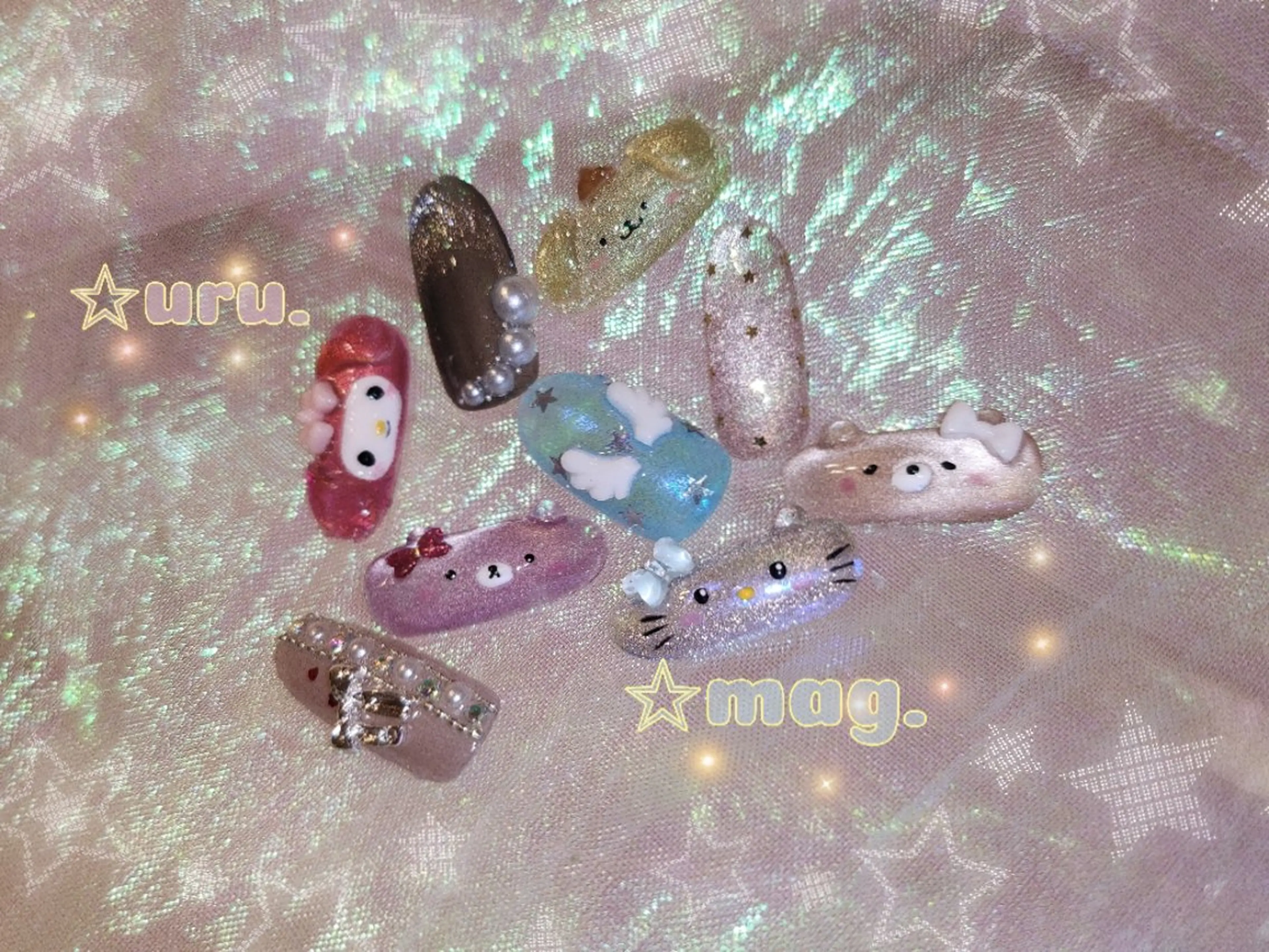 ネイル アートネイル ぷっくりネイル ハンドネイル 💜bora .のネイルデザイン