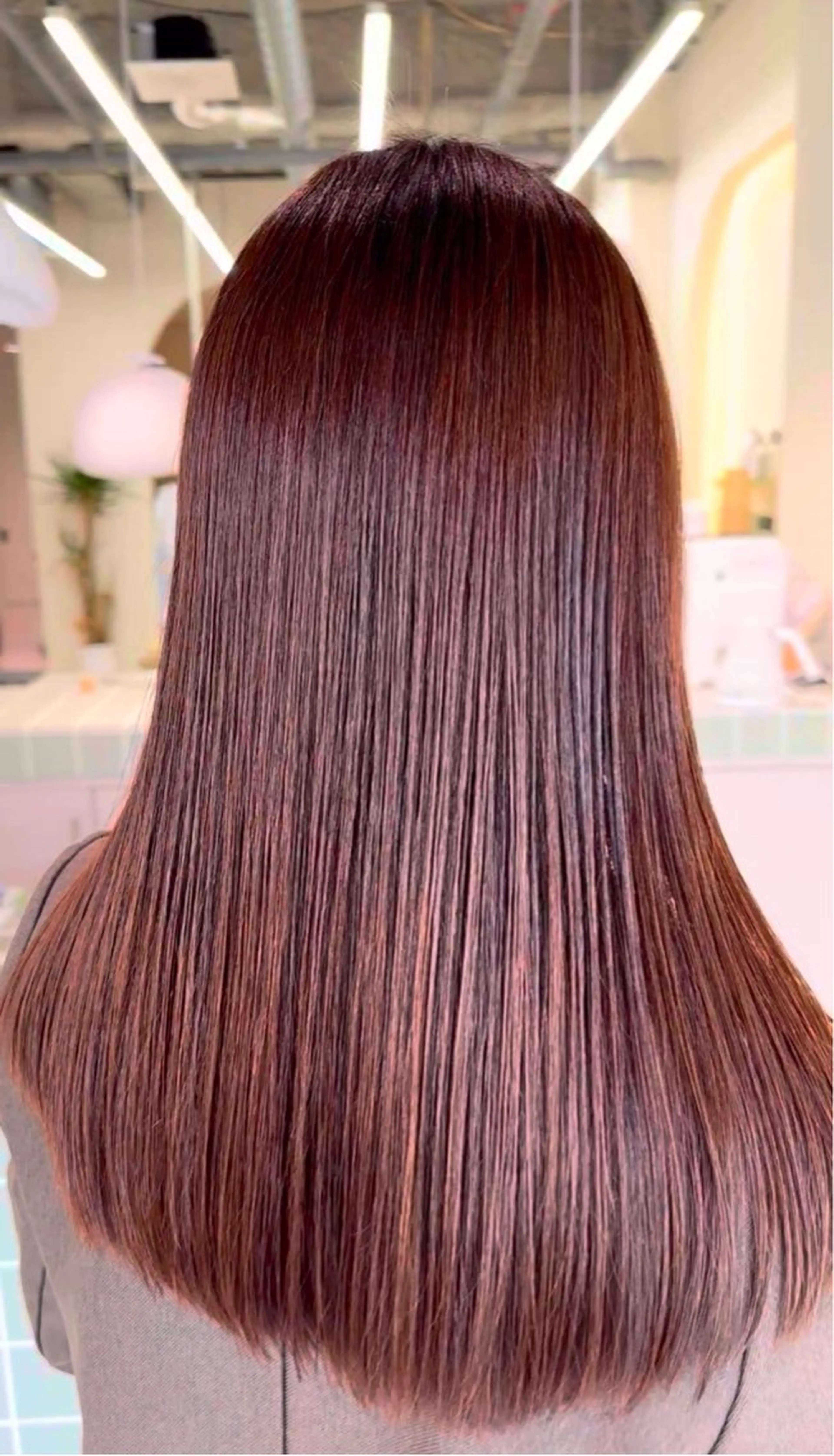 ロング カラー ブリーチ ブラウンカラー ブリーチなしカラー オレンジ オレンジブラウン 石井 歩/newi広島店のヘアスタイル