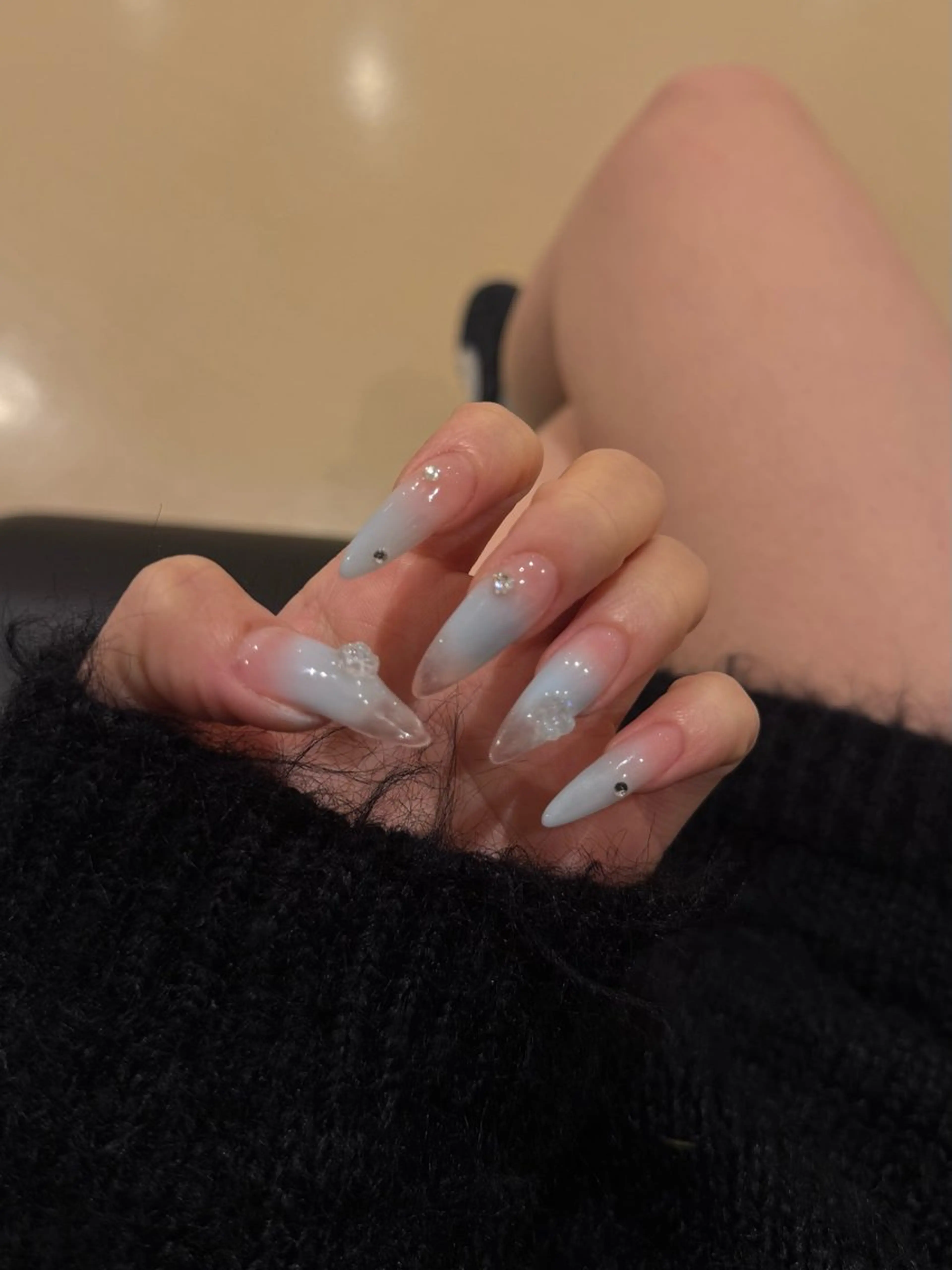 ネイル フレンチネイル ジェルネイル キラキラネイル 韓国ネイル レース Julli NailStudioのネイルデザイン