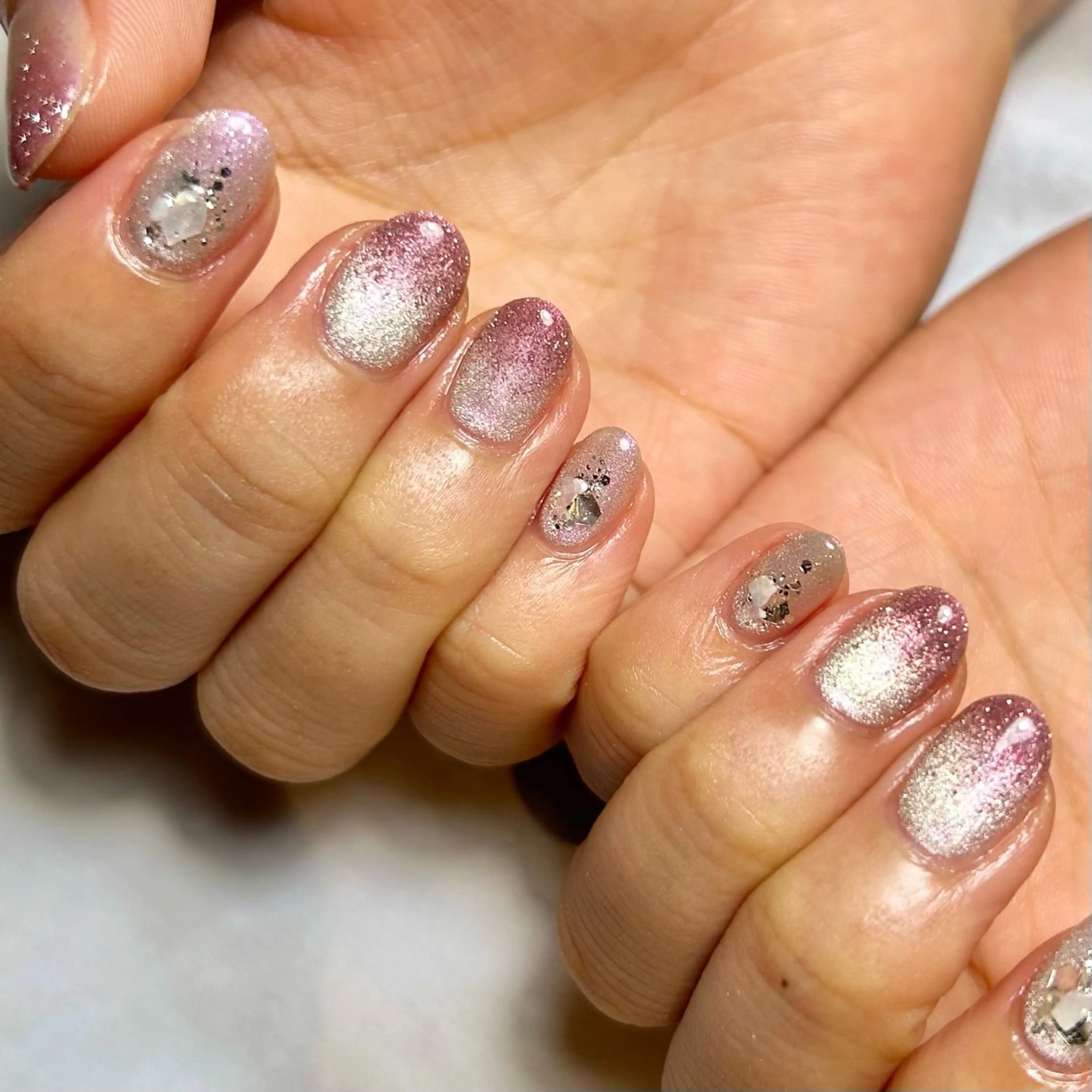 ネイル アートネイル クリアネイル フラッシュネイル ラメ(グリッター) マグネットネイル Reflection marikoのネイルデザイン