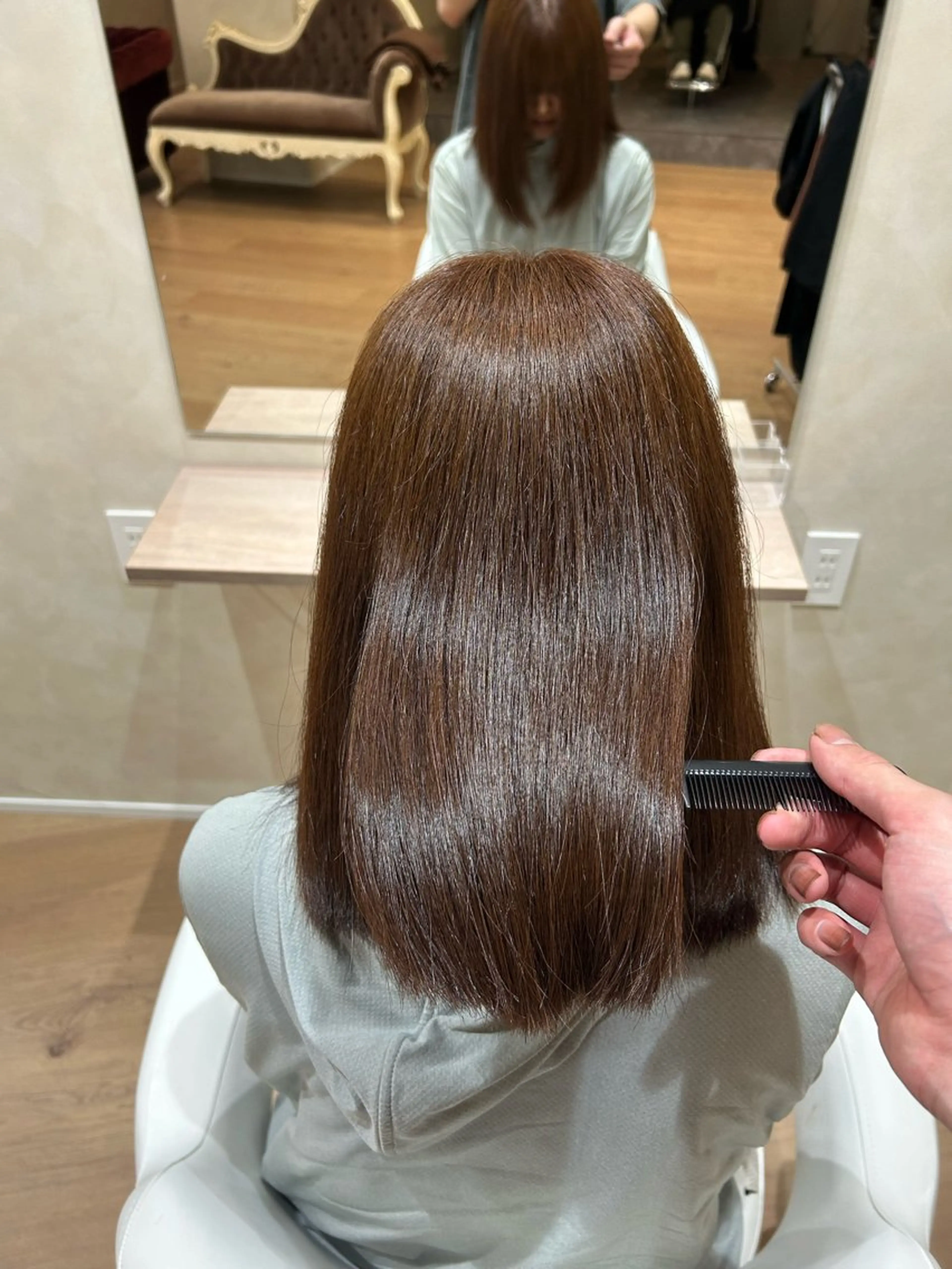 ミディアム ヘアカラー 阿倍野/髪質改善 /縮毛矯正/坪田幸広のヘアスタイル