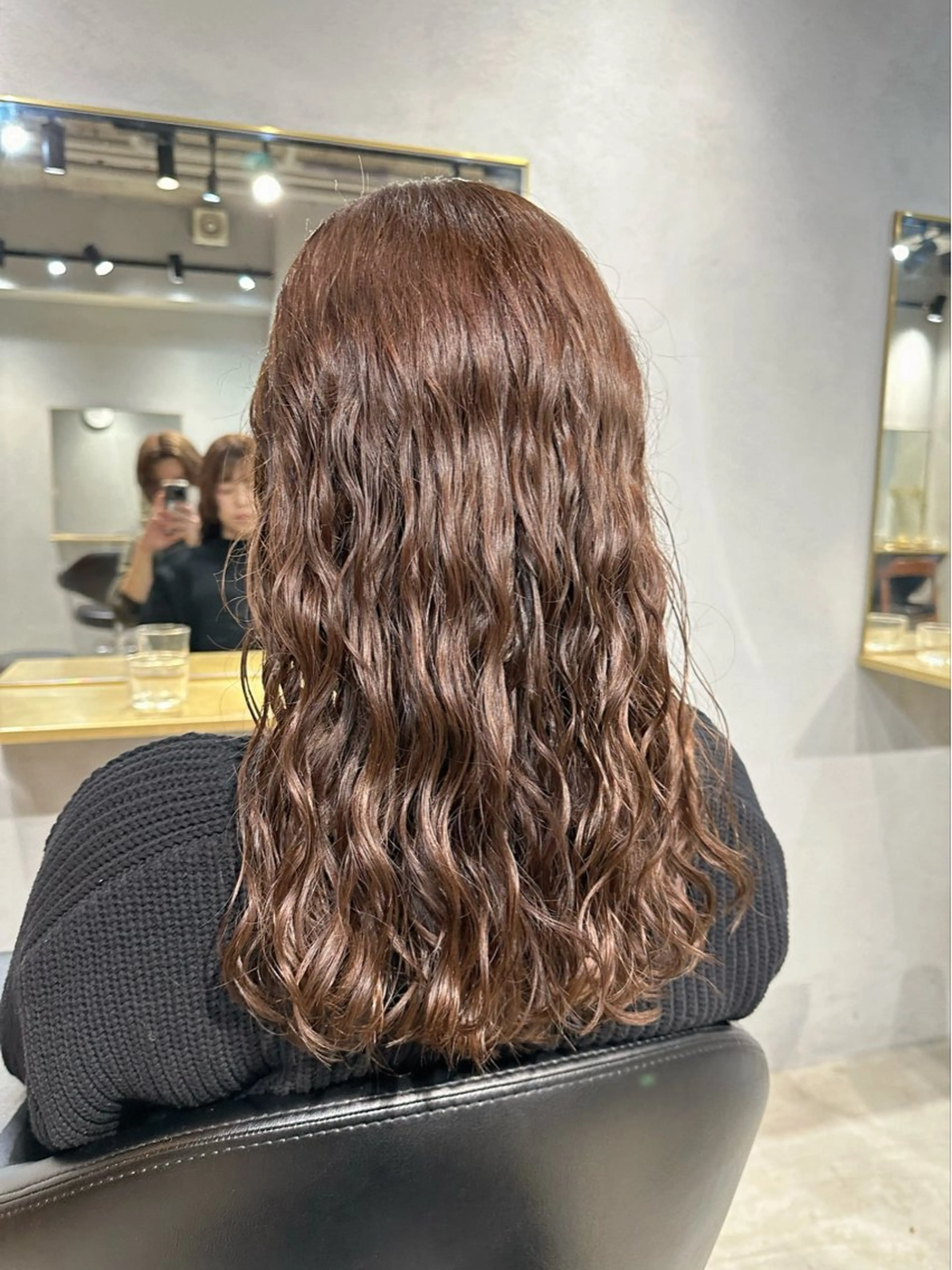 ロング カラー パーマ ブラウンカラー チョコレートブラウン ロング デジタルパーマ カット ヘアカラー パーマ トリートメント ウェーブパーマ/ レイヤー/齋藤大貴のヘアスタイル