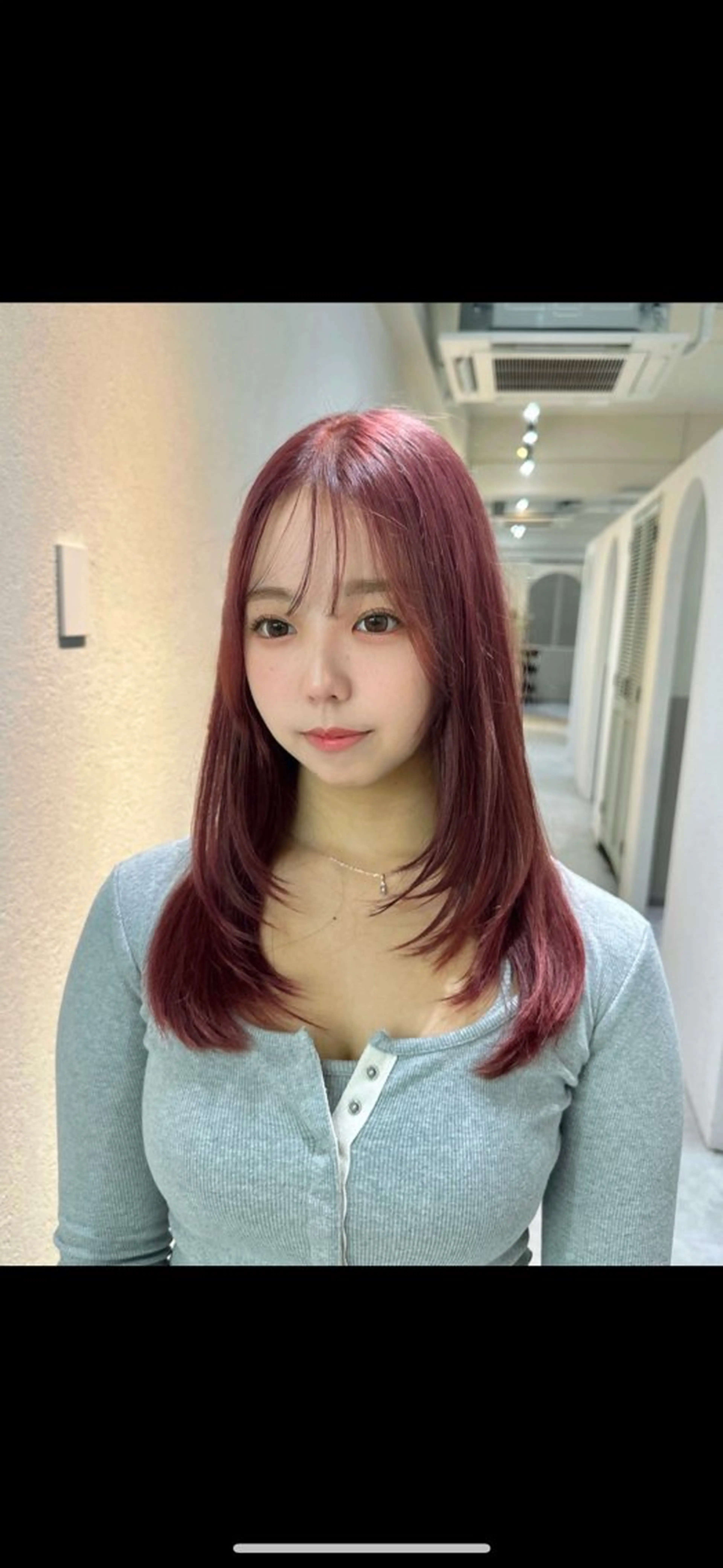 ミディアム 韓国レイヤー透明感 カラーヨウスケのヘアスタイル