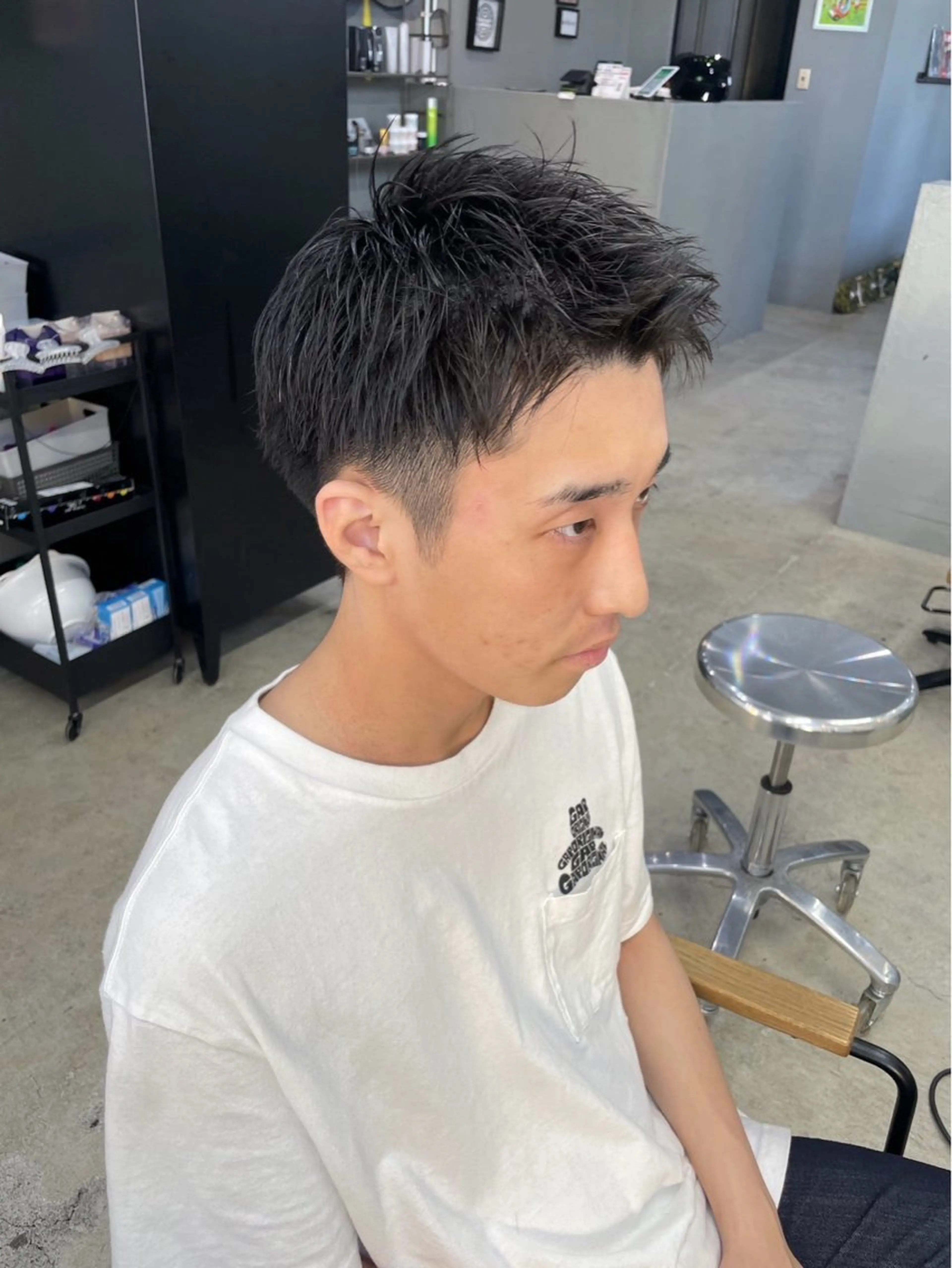 ショート パーマ メンズ カット パーマ メンズ専門サロン wokeのヘアスタイル