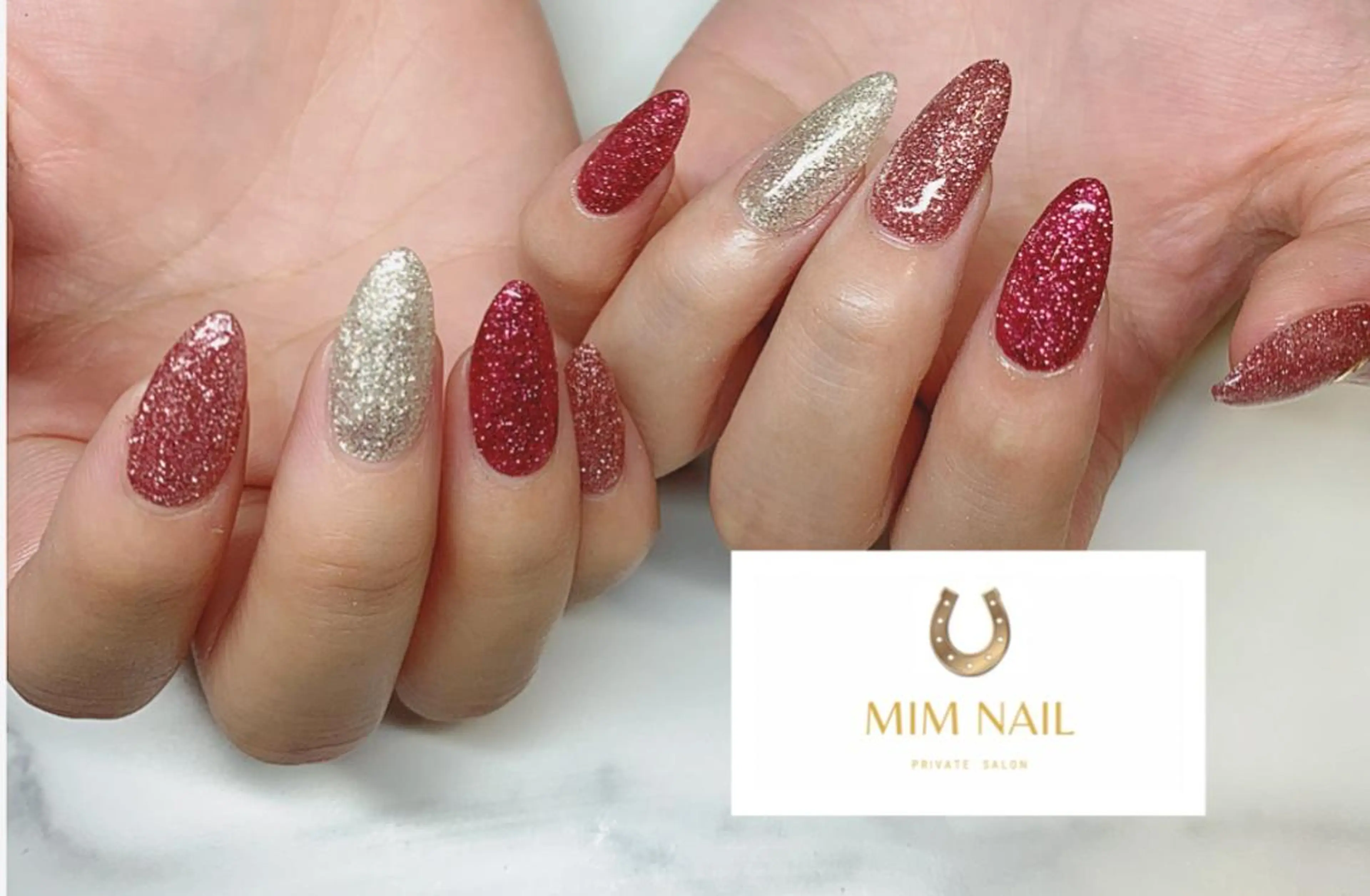 ネイル ラメ(グリッター) ワンカラーネイル スカルプネイル *･*MIMnail *･゜ﾟ･*:･*のネイルデザイン