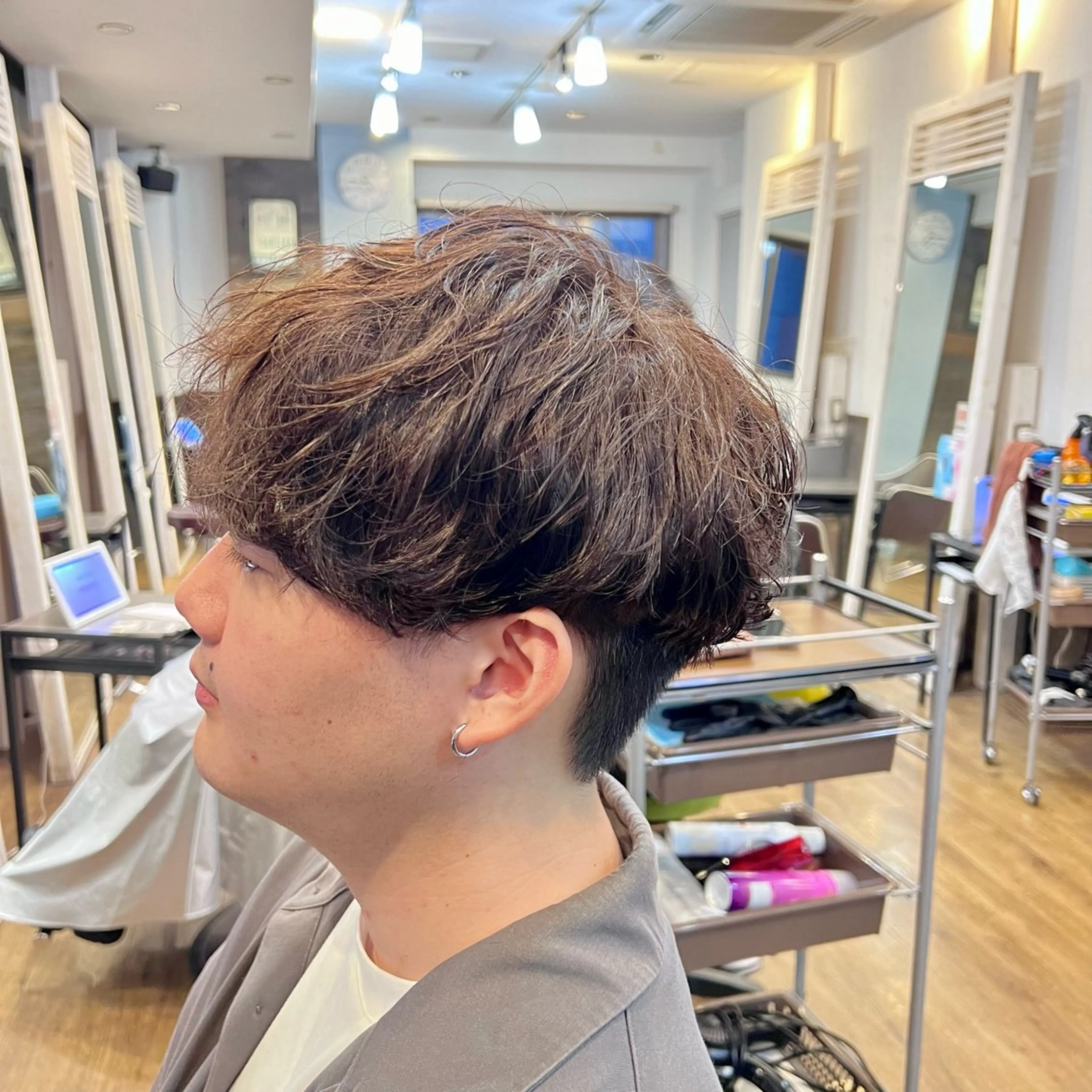 カラー パーマ メンズ カット ヘアカラー パーマ アグヘアーシータ所属・🤩メンズカット/ パーマ山本🤩のヘアスタイル