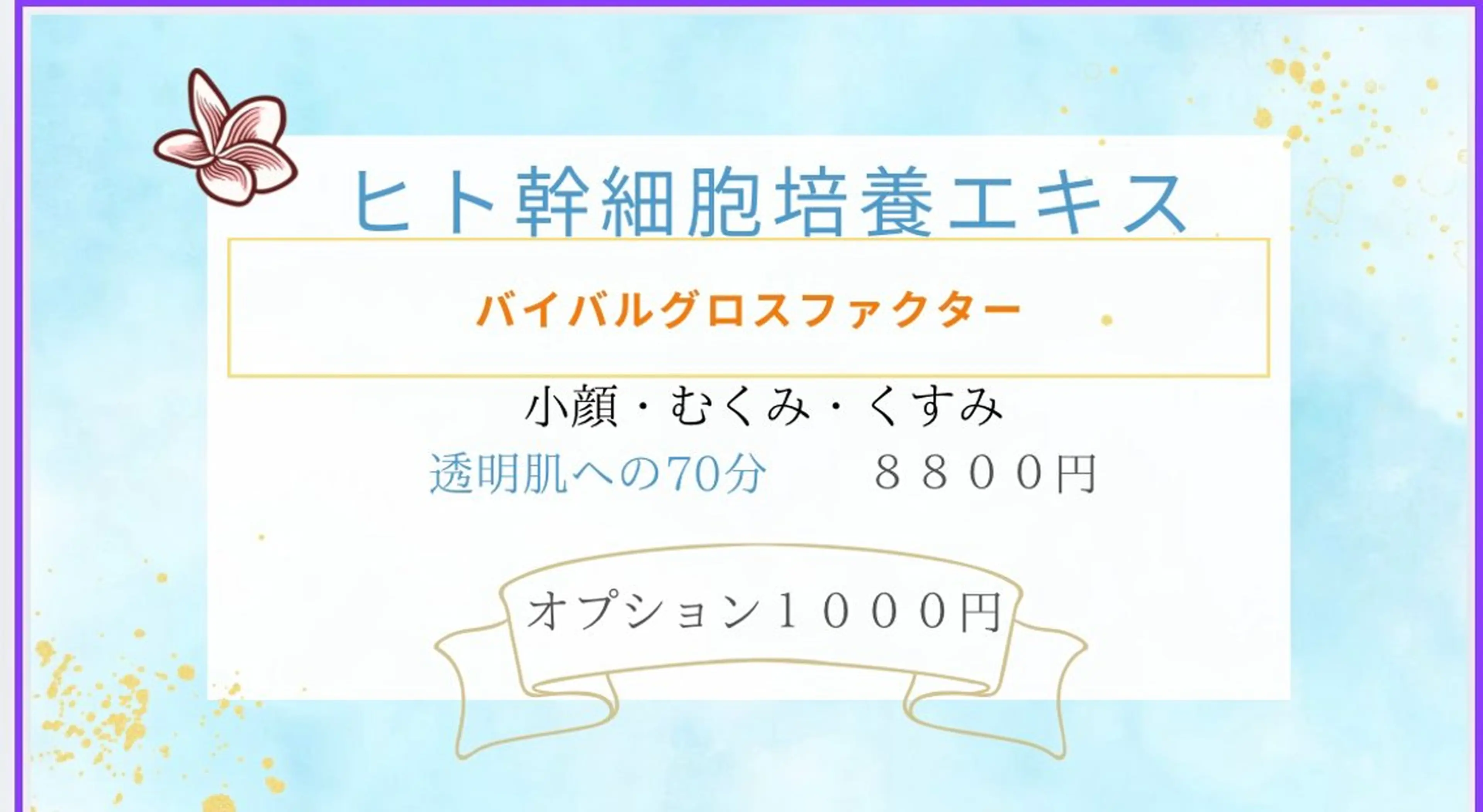 透明肌コース✨ヒト幹細胞培養エキス導入✨充実の80分の写真