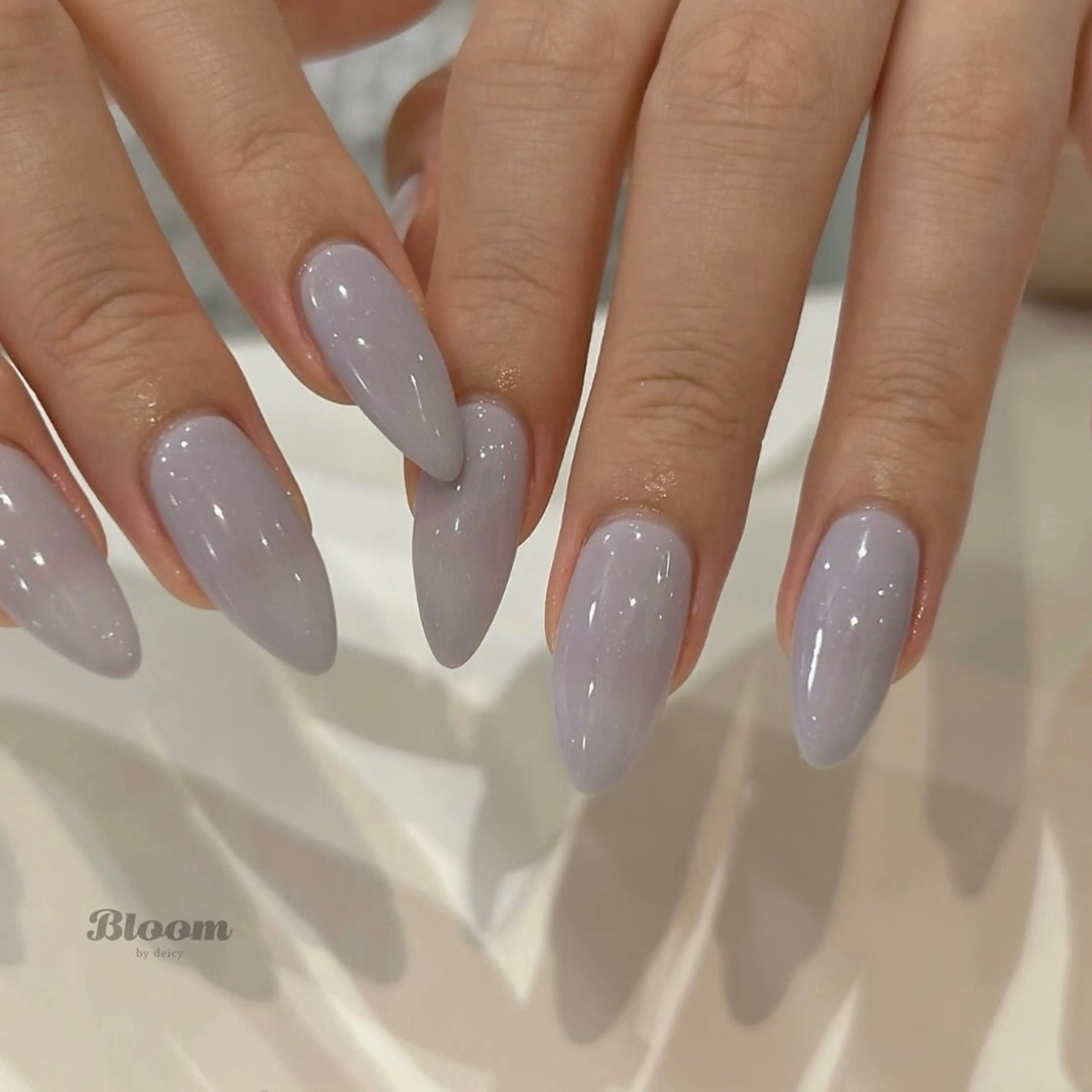 ネイル ブルー ワンカラーネイル Bloom所属・Bloom miuのネイルデザイン