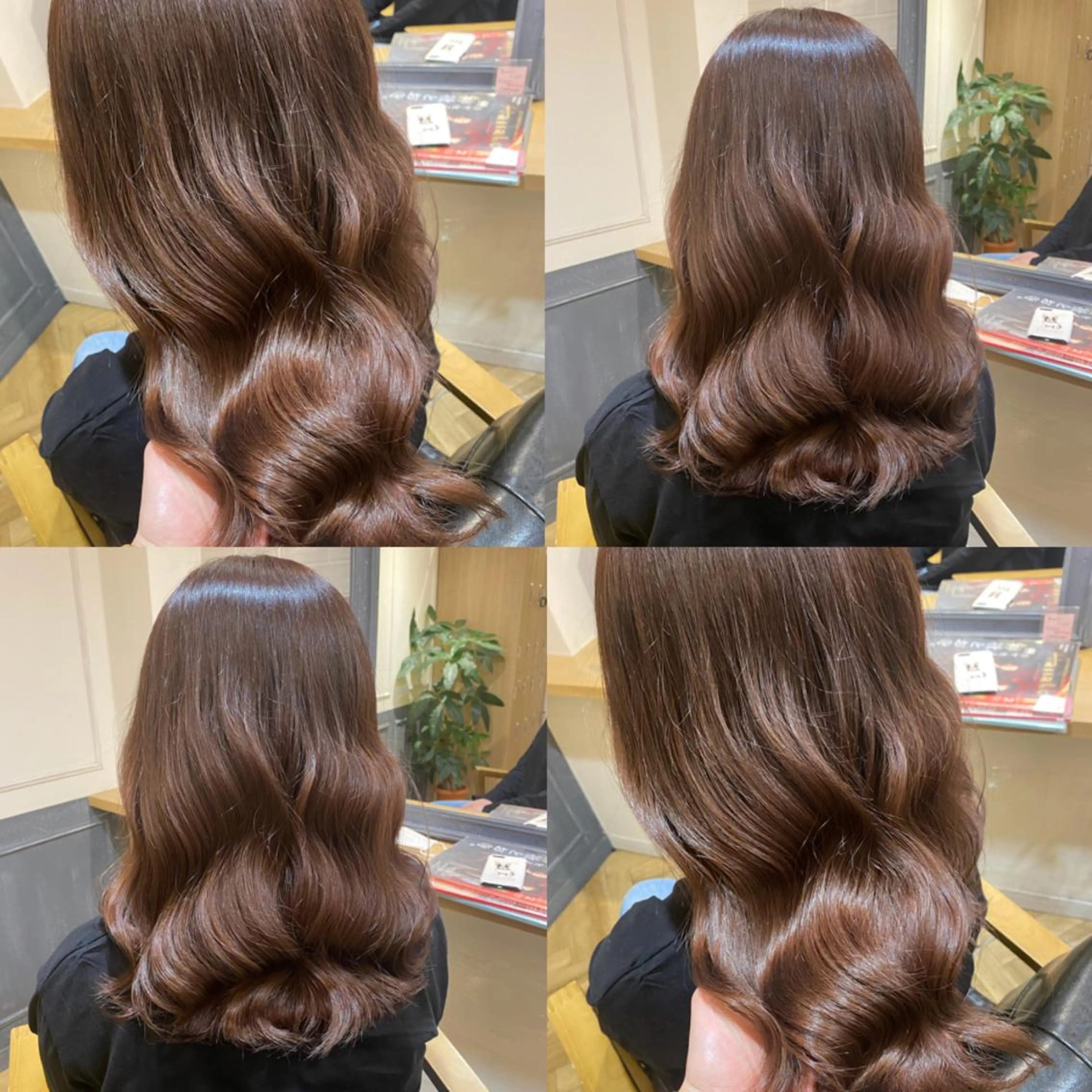 セミロング カラー ブラウンカラー ピンクカラー ピンクブラウン 艶カラー/韓国顔周り 🎀mamiのヘアスタイル