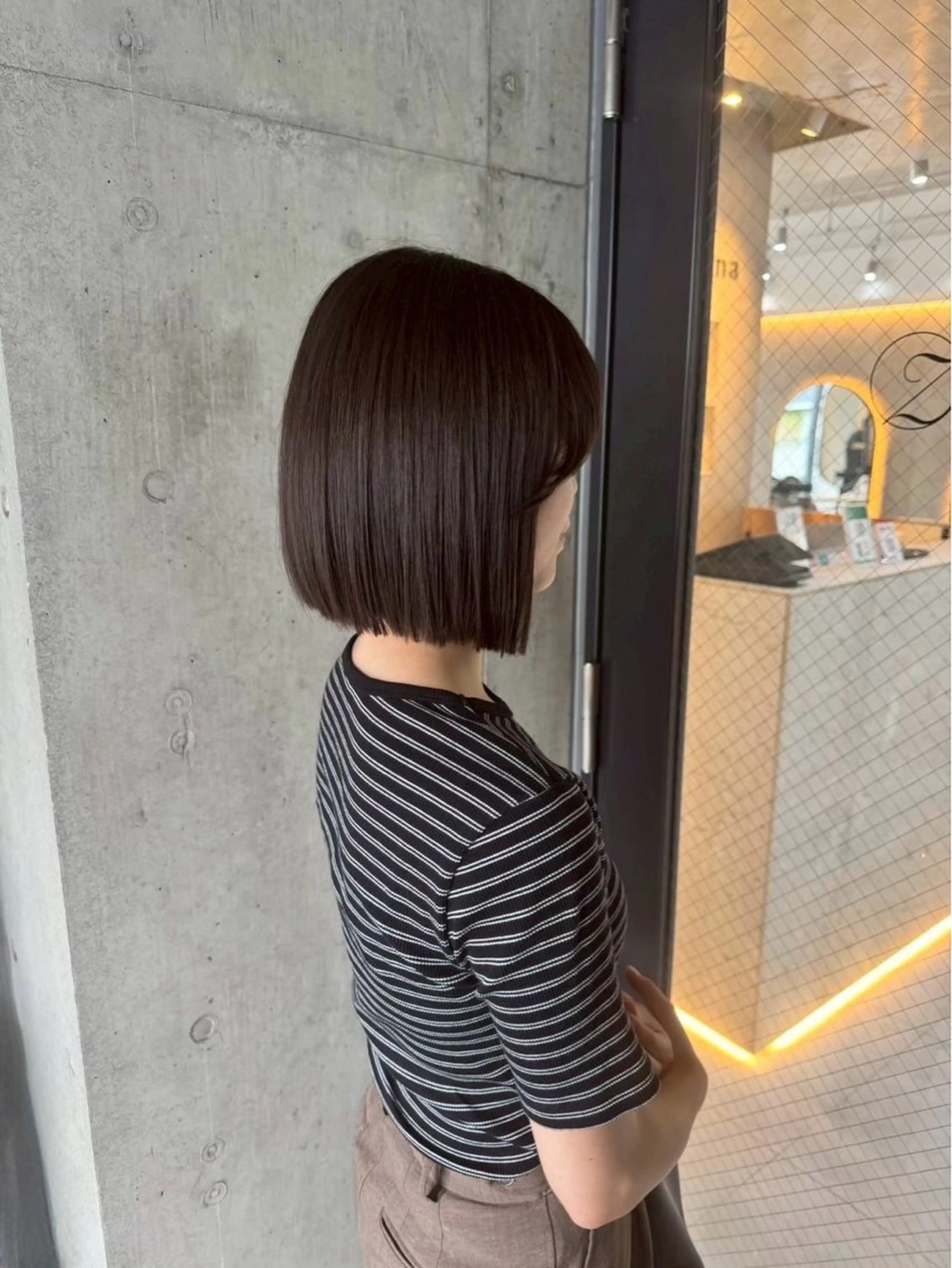 ミディアム ボブ トリートメント カット ヘアカラー トリートメント 艶ボブ×髪質改善トリ ートメントRICOのヘアスタイル