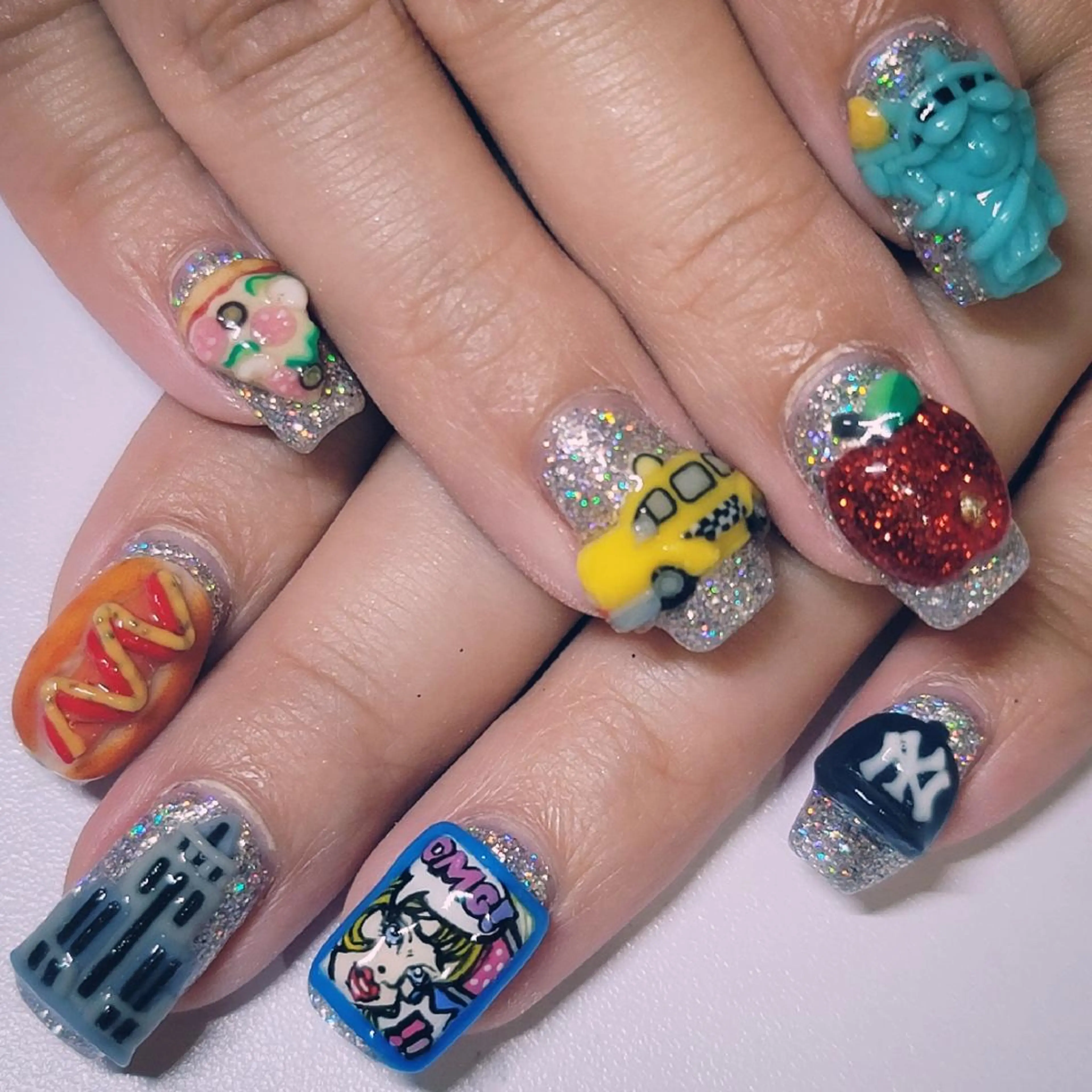 ネイル アートネイル オーロラネイル ラメ(グリッター) ミラーネイル ワンカラーネイル ハンドネイル よしだ ひろきのネイルデザイン