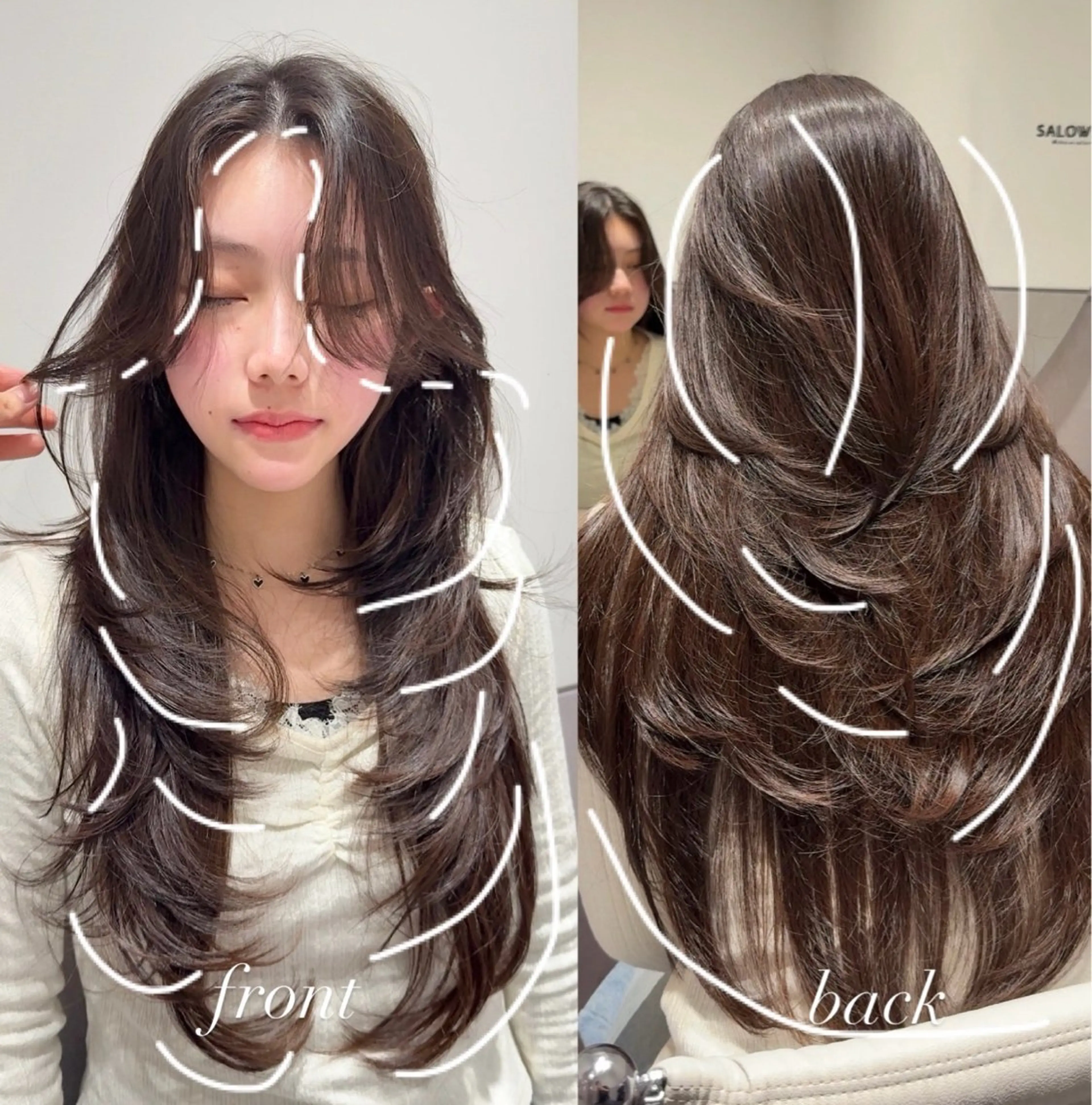 セミロング カラー ヘアアレンジ カット ヘアカラー トリートメント SALOWIN 新宿三丁目EAST所属・レイヤーカット layercut✂️のヘアスタイル