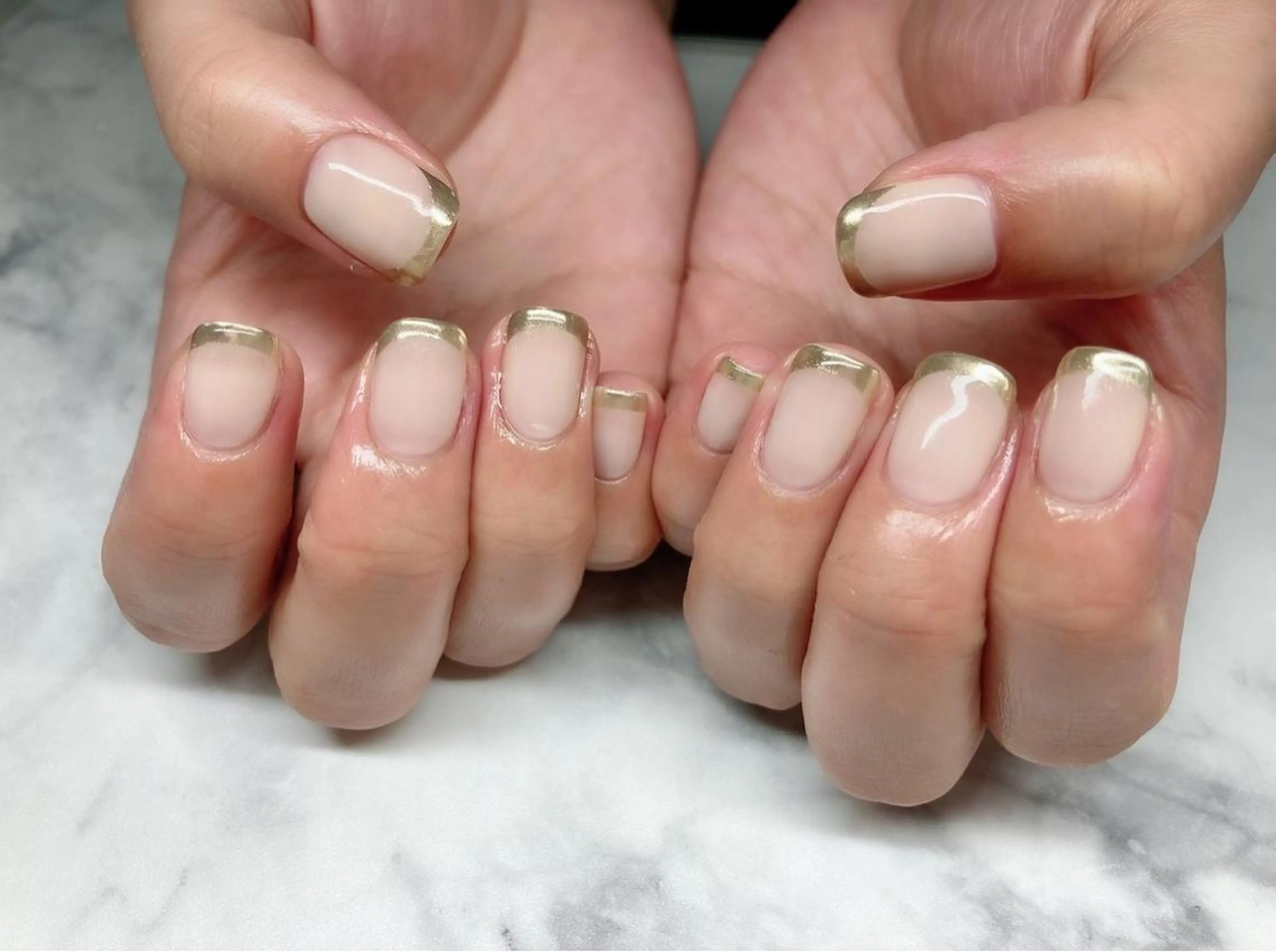 ネイル フレンチネイル ジェルネイル ミラーネイル パラジェル Nail&eye Belire 新宿のネイルデザイン