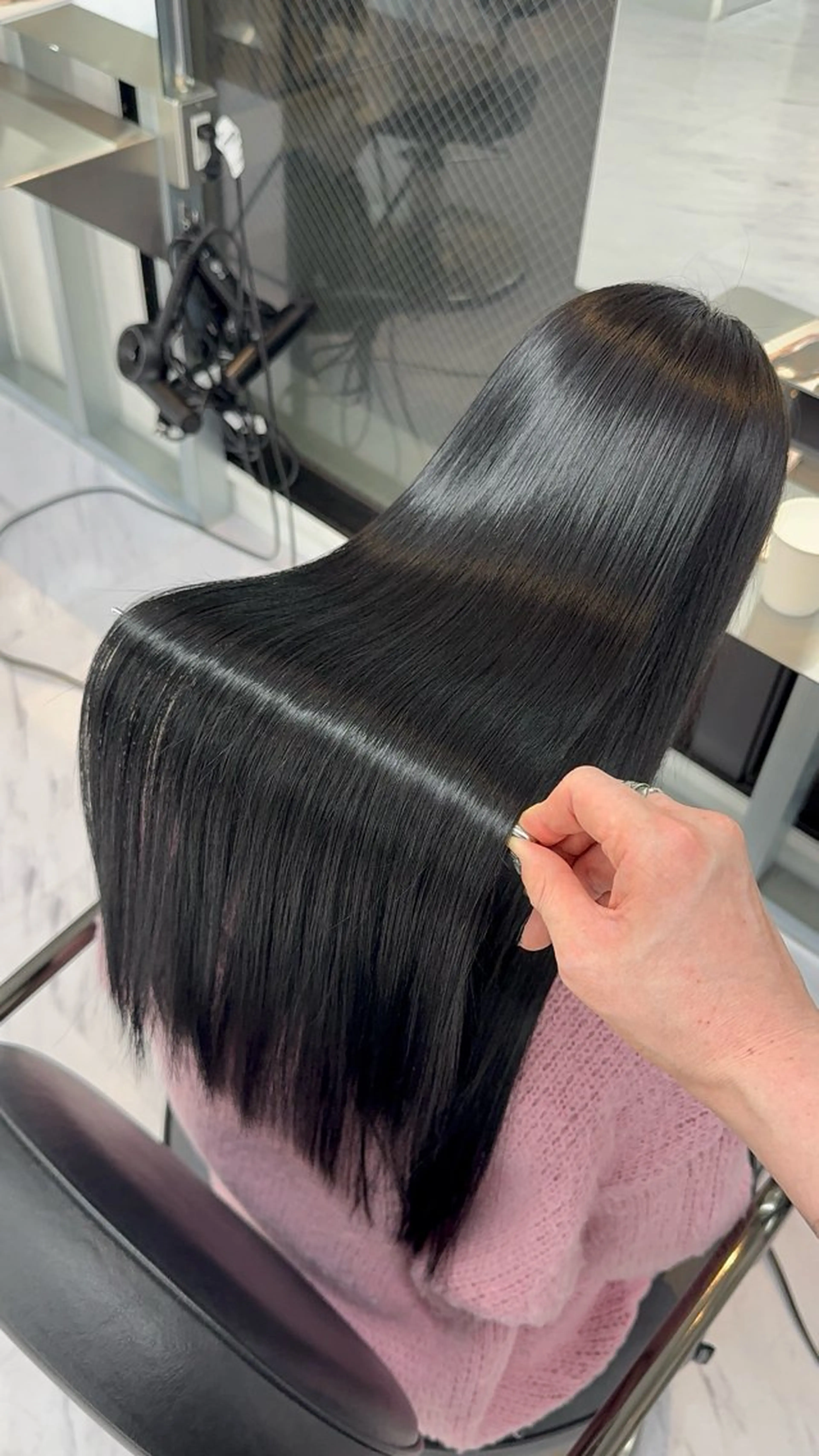 ロング カット 縮毛矯正 トリートメント 野口聖矢/縮毛矯正 髪質改善/ViVIEのヘアスタイル