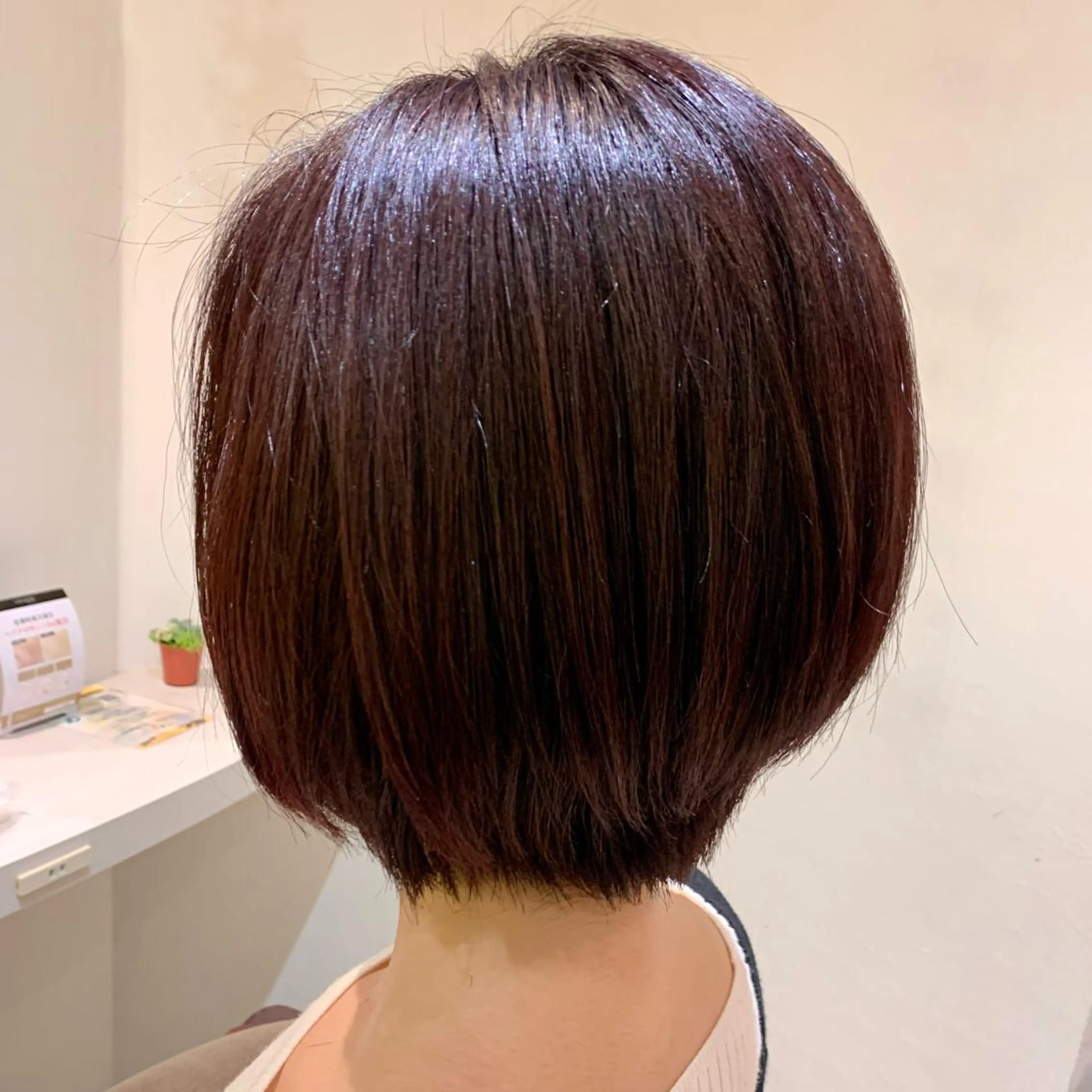 ショート カラー ショートボブ イルミナカラー ルビー ボブ ショートヘア カット ヘアカラー ショート×カラー 🦊堀米早紀【荻窪】のヘアスタイル