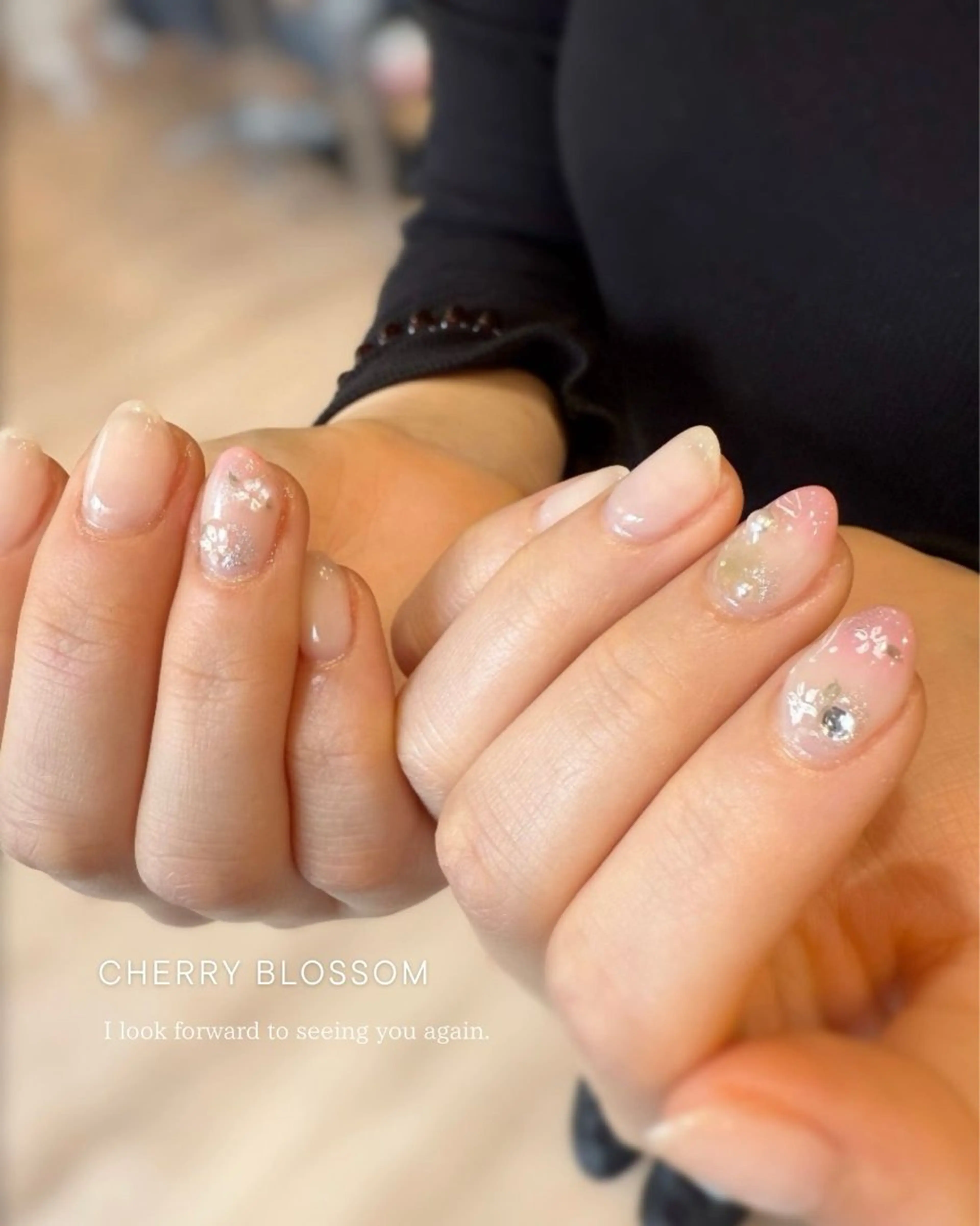 ネイル アートネイル 桜ネイル フラワーネイル ジェルネイル マグネットネイル ハンドネイル Seemly 千田町店所属・フラワーパラジェル 🌸シームリーエミのネイルデザイン