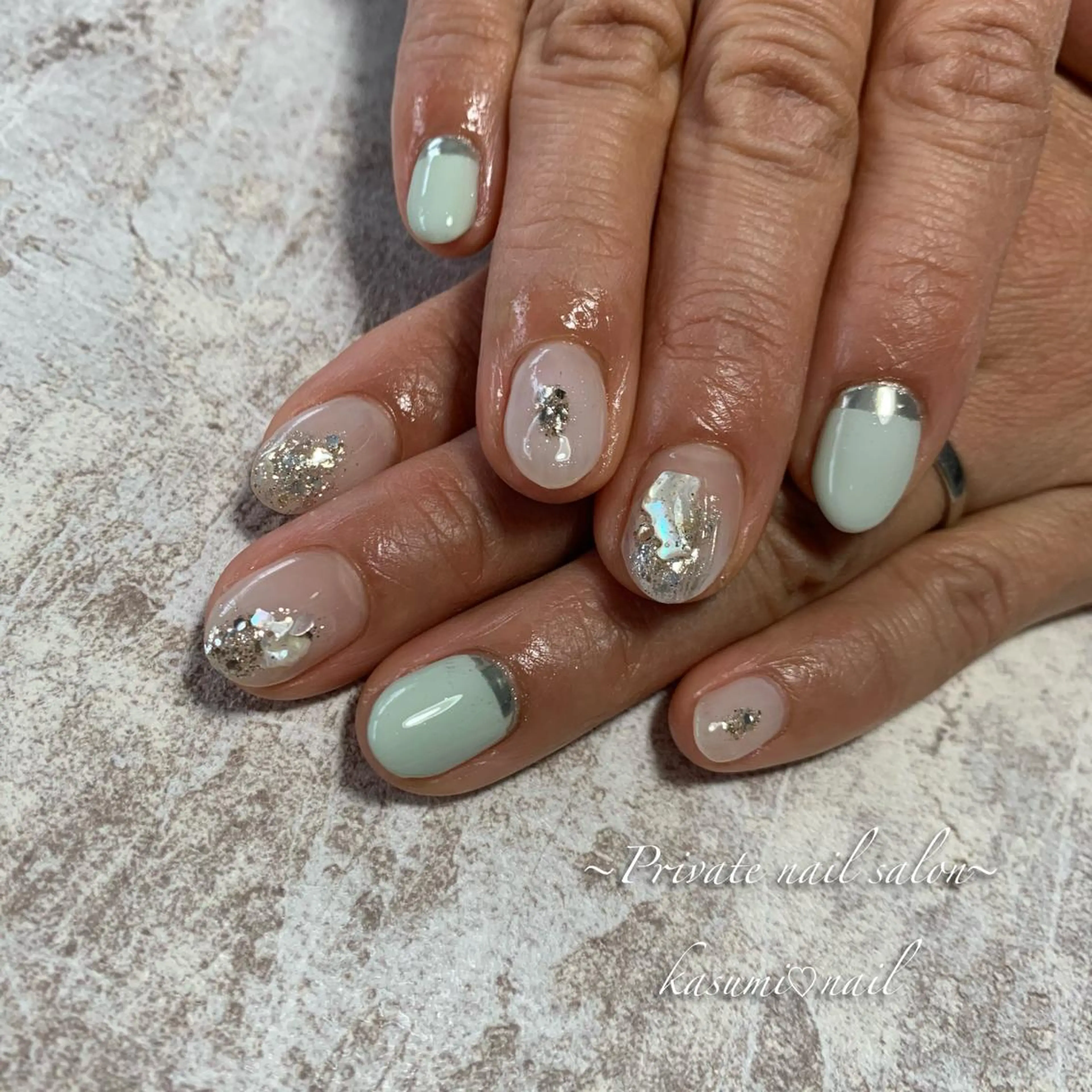 ネイル ラメ(グリッター) マグネットネイル ミラーネイル ニュアンスネイル 冬ネイル KASUMI♡ Nailのネイルデザイン