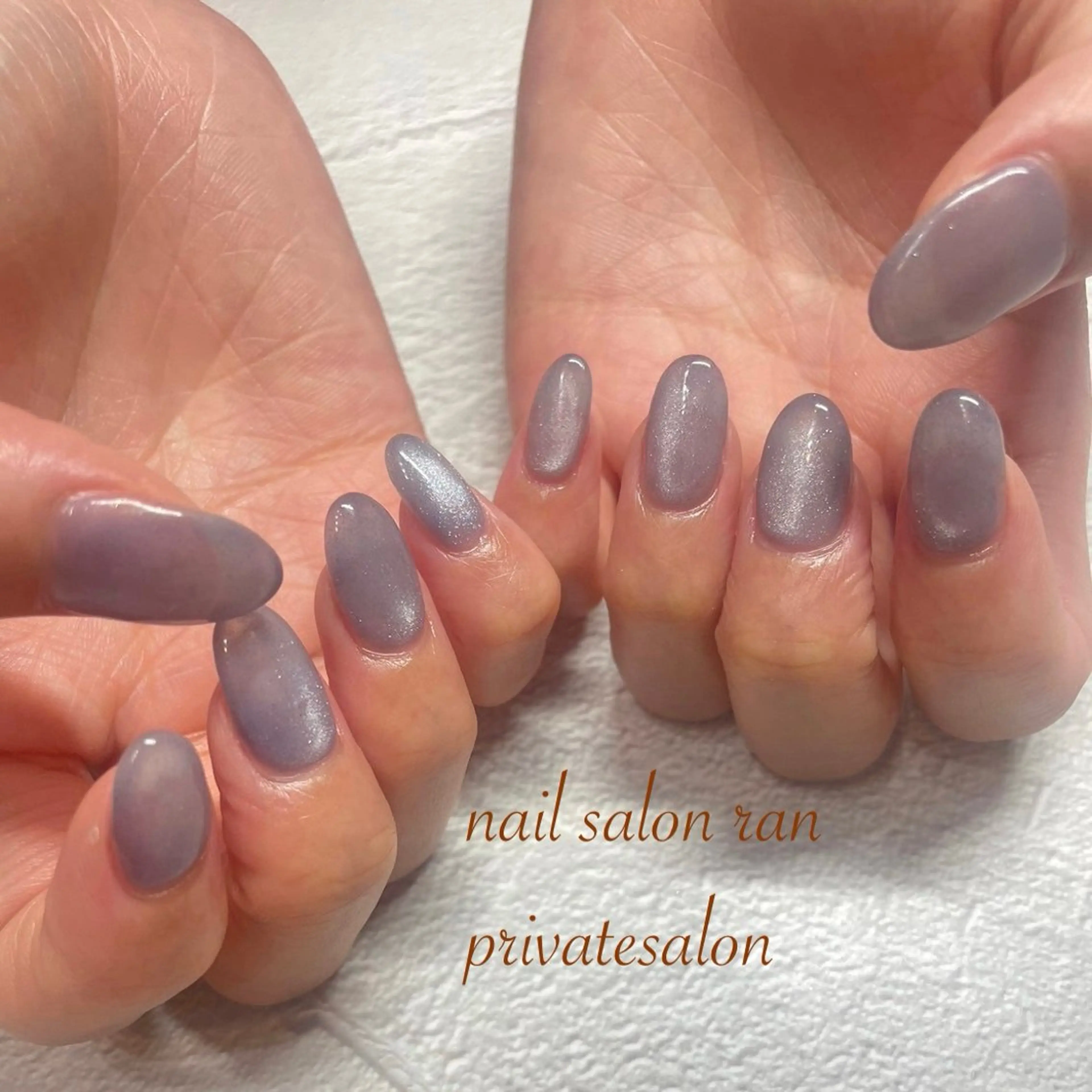 ネイル ブルー マグネットネイル マグネットワンカラー ワンカラーネイル ハンドネイル nailsalon ranのネイルデザイン