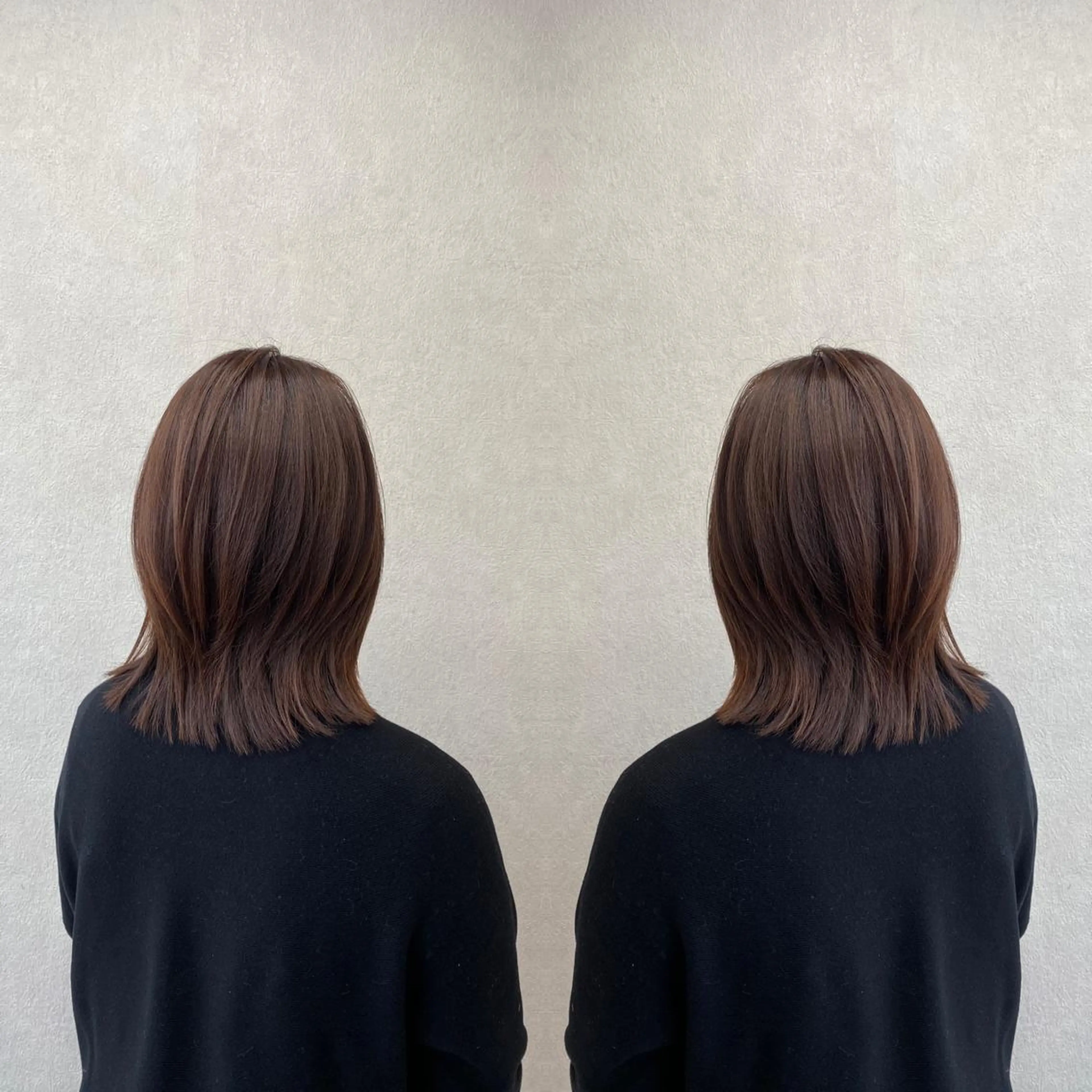 ミディアム カラー ブラウンカラー ピンクカラー ピンクブラウン カット ヘアカラー トリートメント tocca 💜石田愛結💜のヘアスタイル