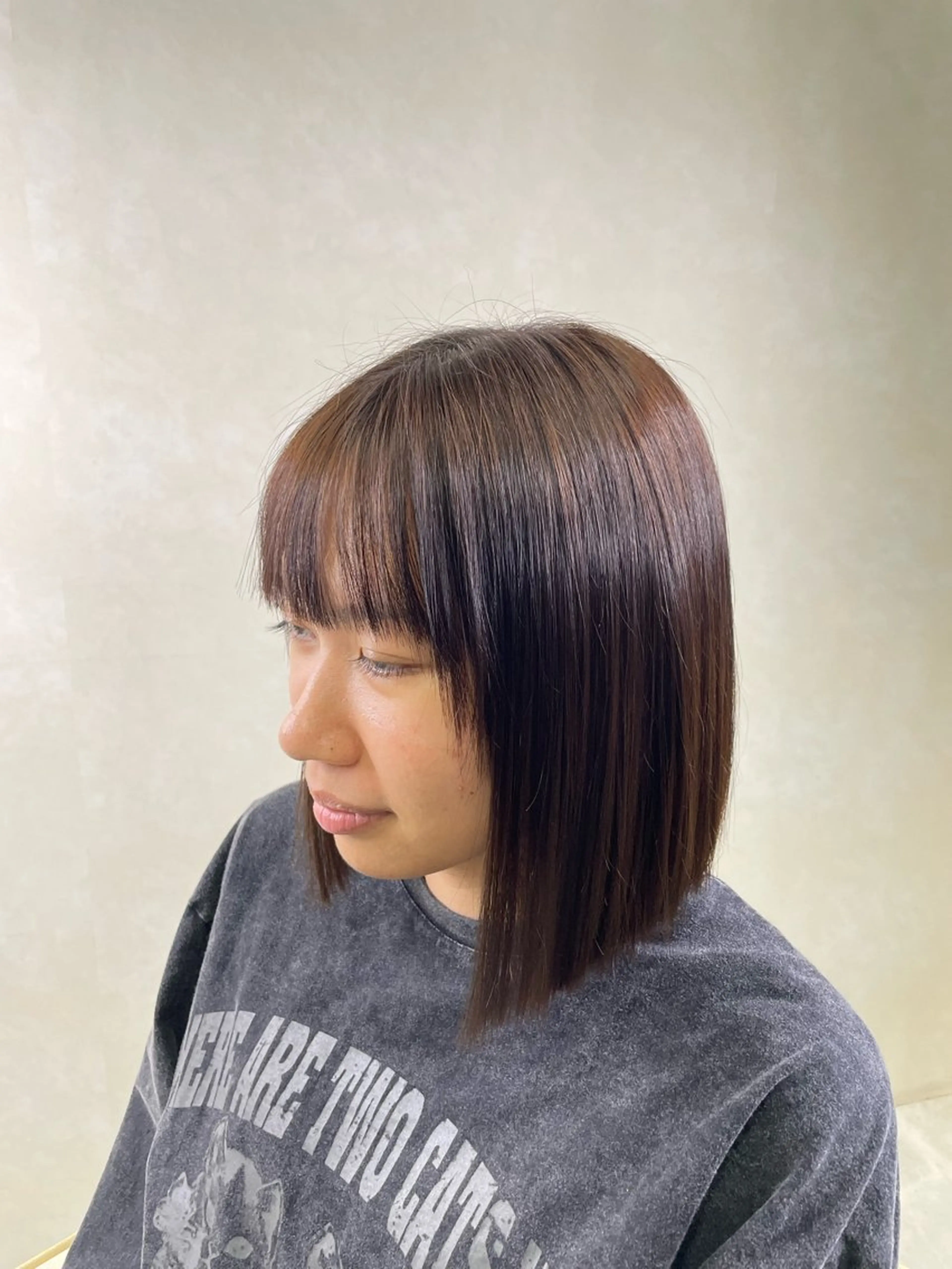 ミディアム 縮毛矯正 カット 縮毛矯正 中嶋 玲奈のヘアスタイル