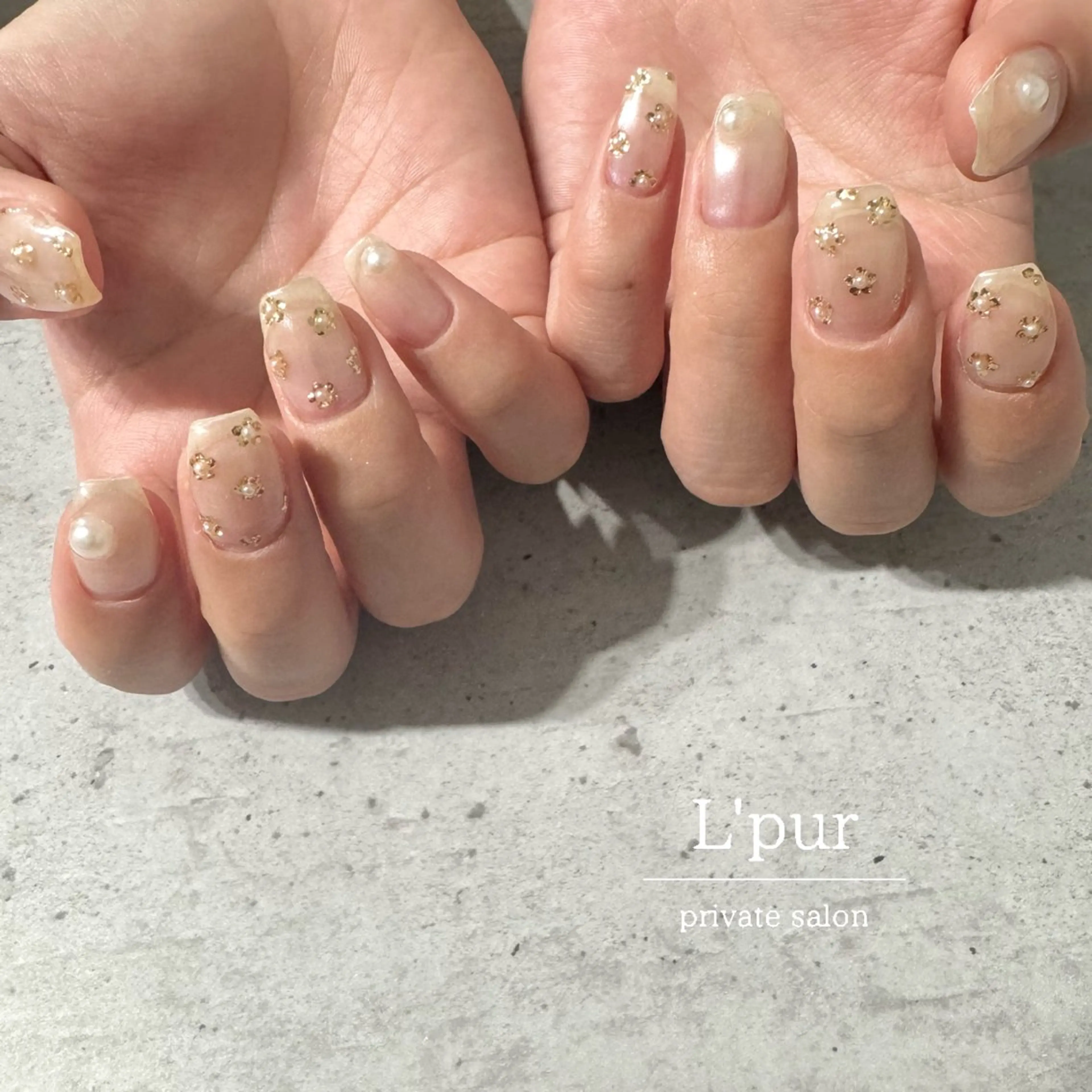 ネイル ブラウン フレンチネイル グラデーション ラメ(グリッター) ミラーネイル ハンドネイル Yuka .Mのネイルデザイン