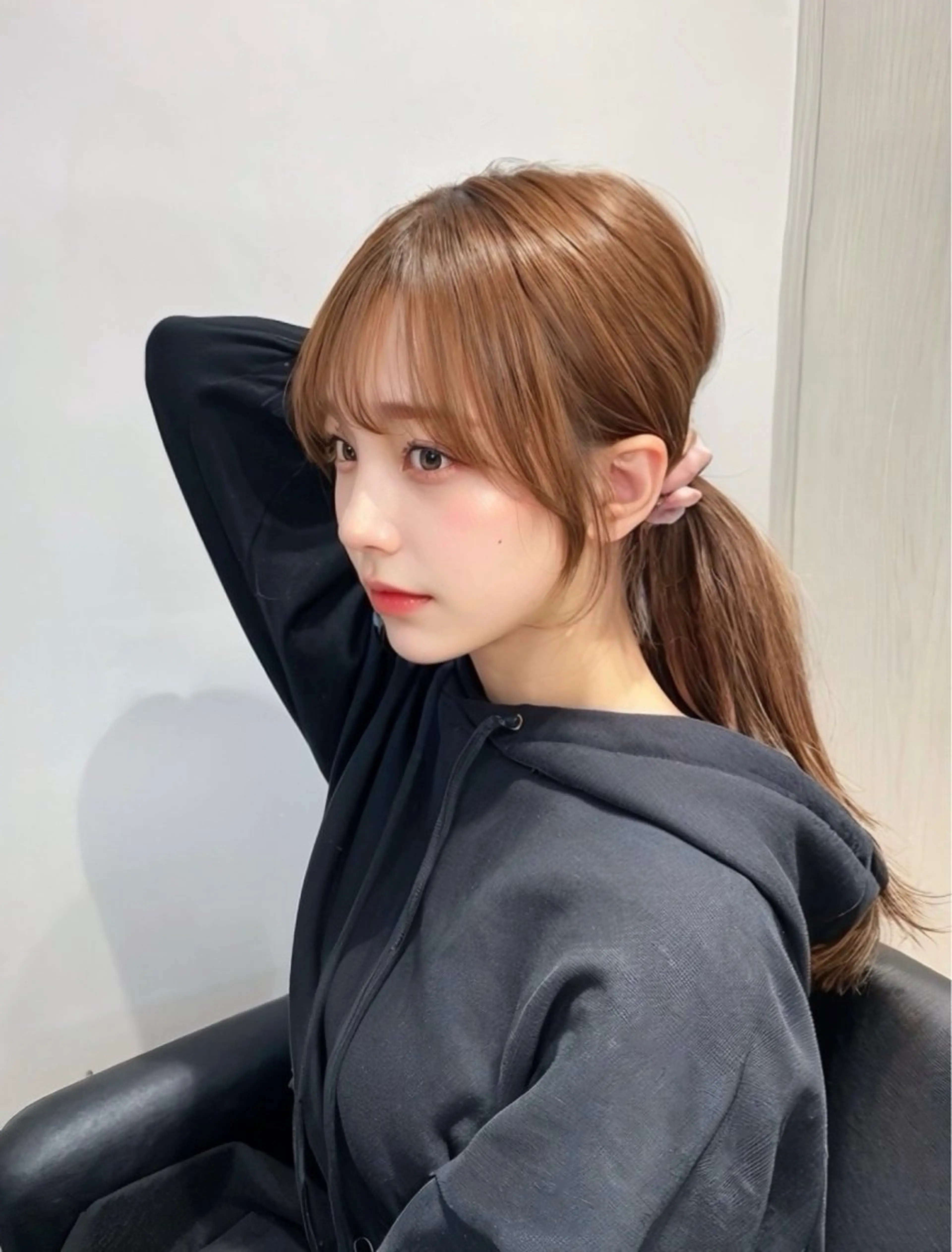 セミロング カラー ヘアアレンジ 顔周りカット/髪質改 善/新宿/畑中稔里のヘアスタイル