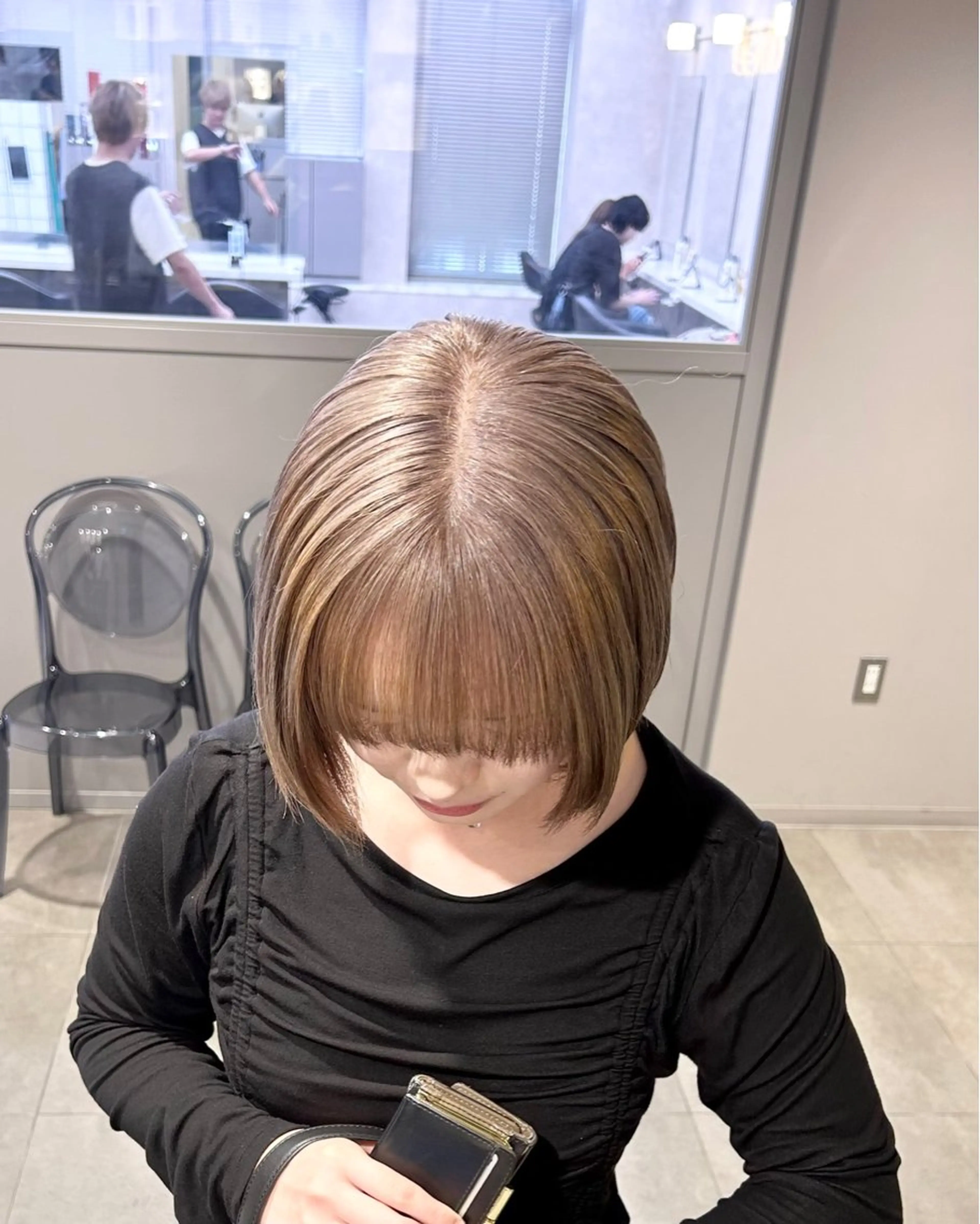 カラー ヘアカラー トリートメント 透明感ベージュ🤎 ナチュラルレイヤーのヘアスタイル