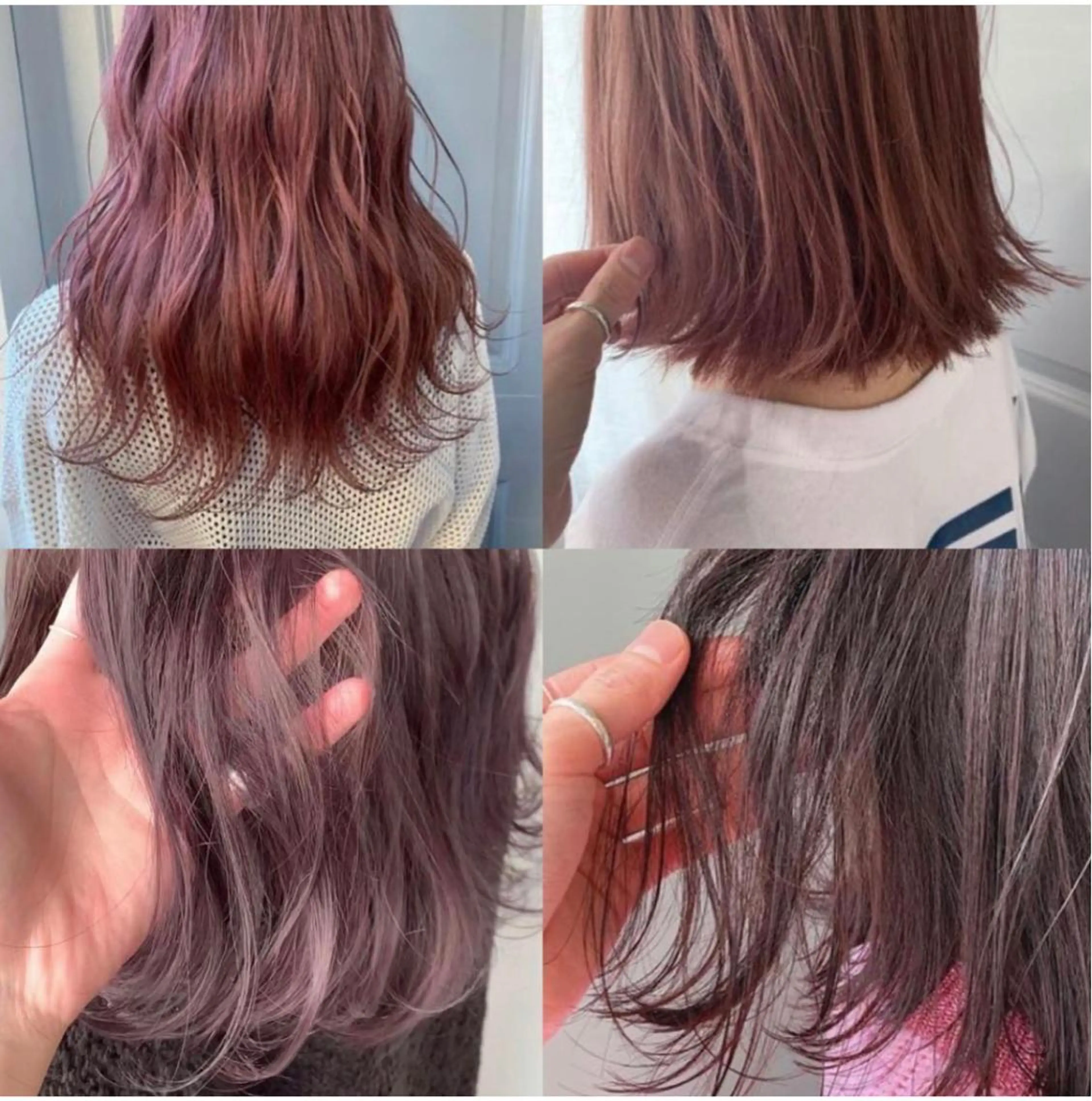 ミディアム カラー ヘアアレンジ ヘアカラー ツガミ リナのヘアスタイル