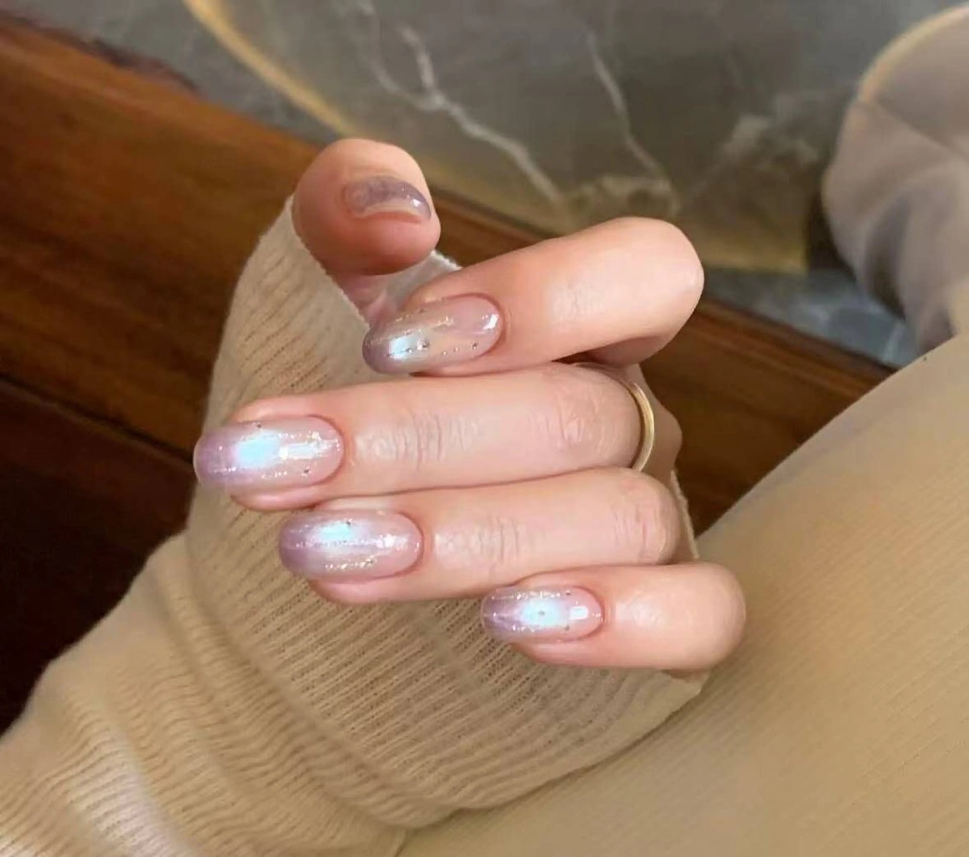 ネイル オーロラネイル フラワーネイル フットネイル フレンチネイル ジェルネイル ハンドネイル BabyYouMi ねねのネイルデザイン