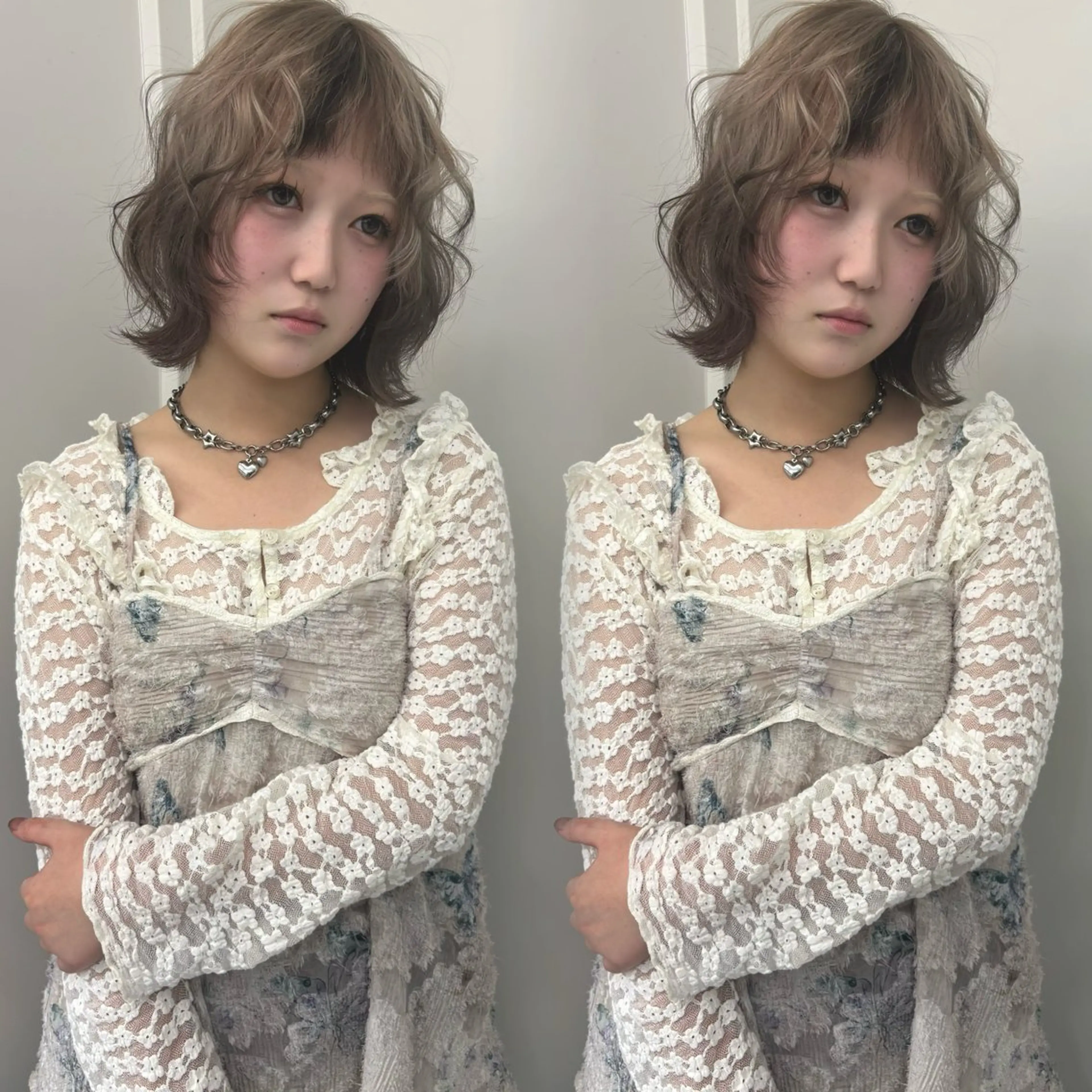 ミディアム ヘアカラー girlyハイトーン /uki /渋谷🎀のヘアスタイル