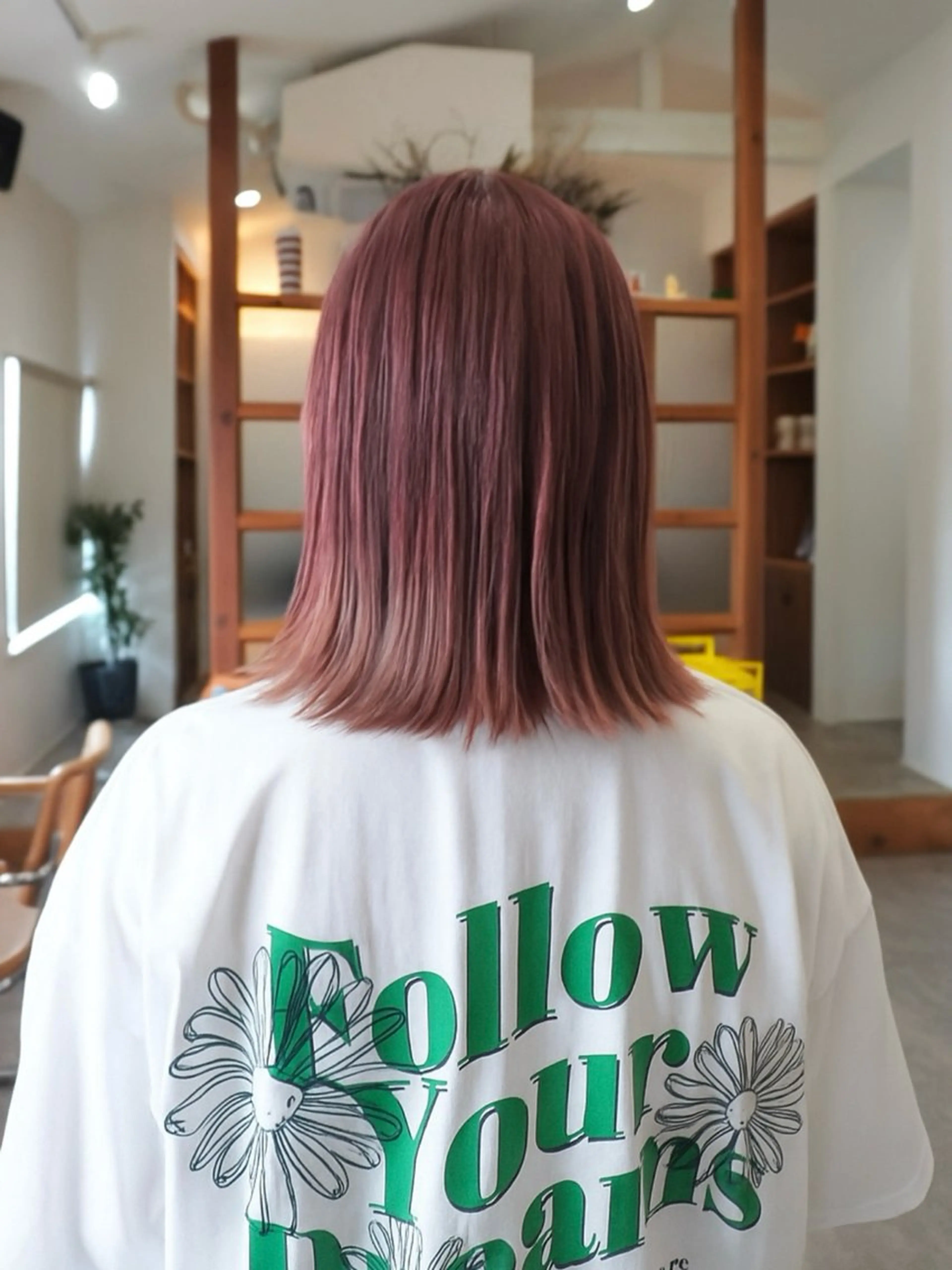 ミディアム カラー ブリーチ 透明感カラー ピンクカラー ヘアカラー December 伊勢崎のヘアスタイル